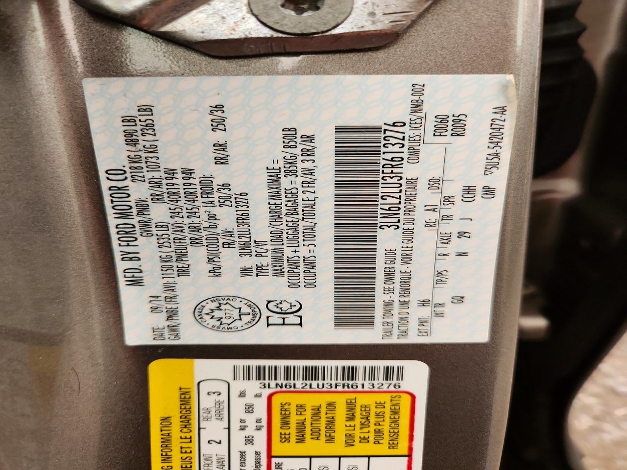 2015 Lincoln Mkz Hybrid Gold vin: 3LN6L2LU3FR613276