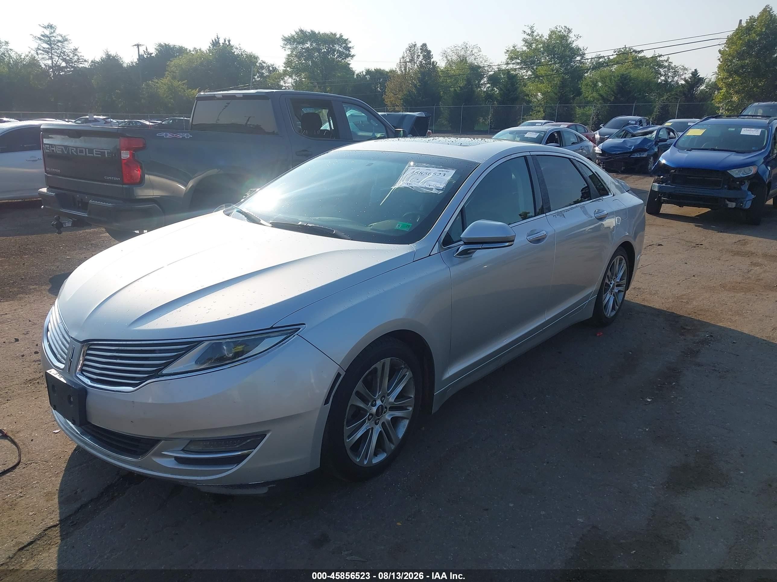 2014 Lincoln Mkz Hybrid   Silver vin: 3LN6L2LU4ER821228