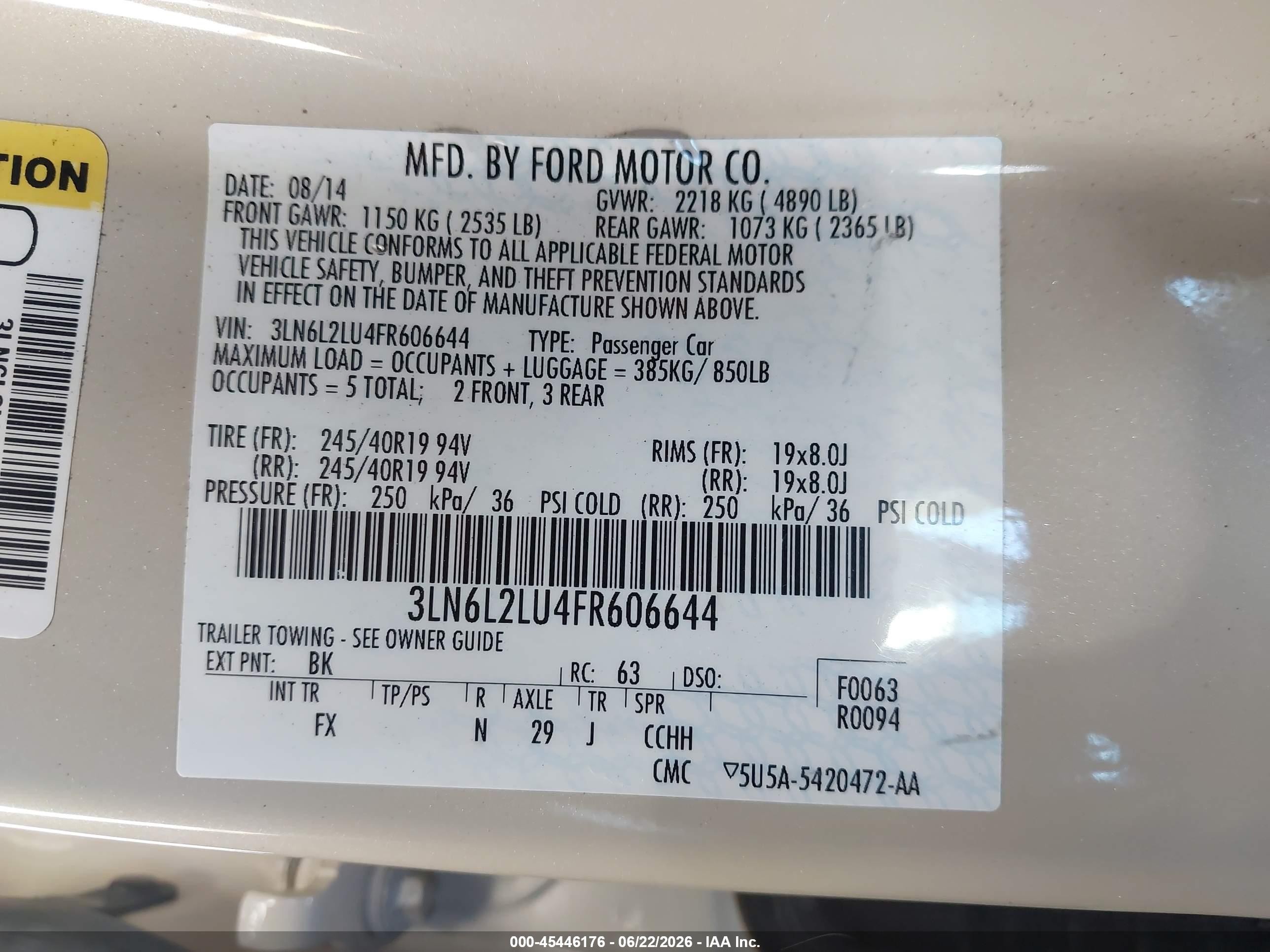 2015 Lincoln Mkz Hybrid Beige vin: 3LN6L2LU4FR606644