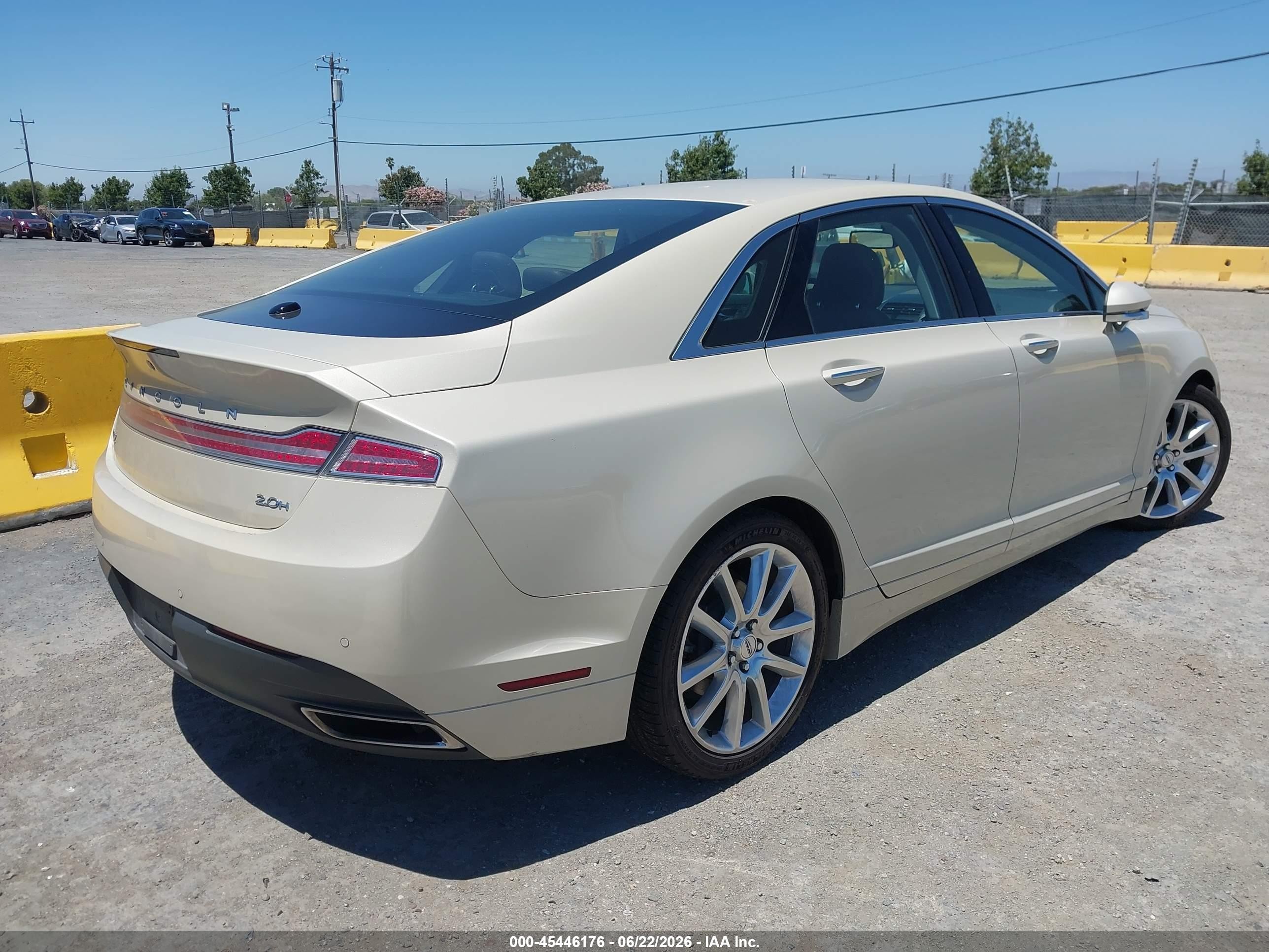 2015 Lincoln Mkz Hybrid Beige vin: 3LN6L2LU4FR606644