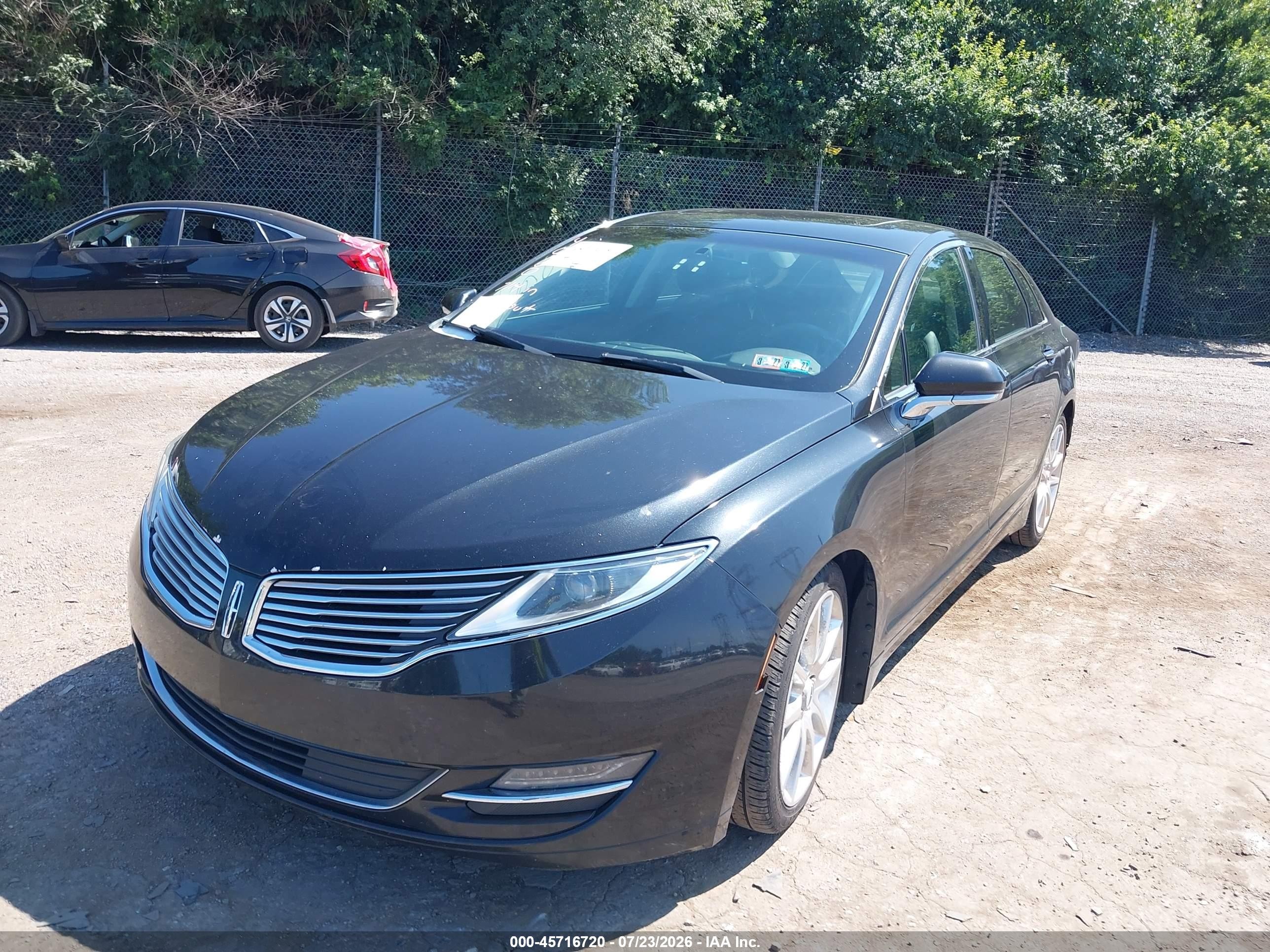 2015 Lincoln Mkz Hybrid   Black vin: 3LN6L2LU4FR607521
