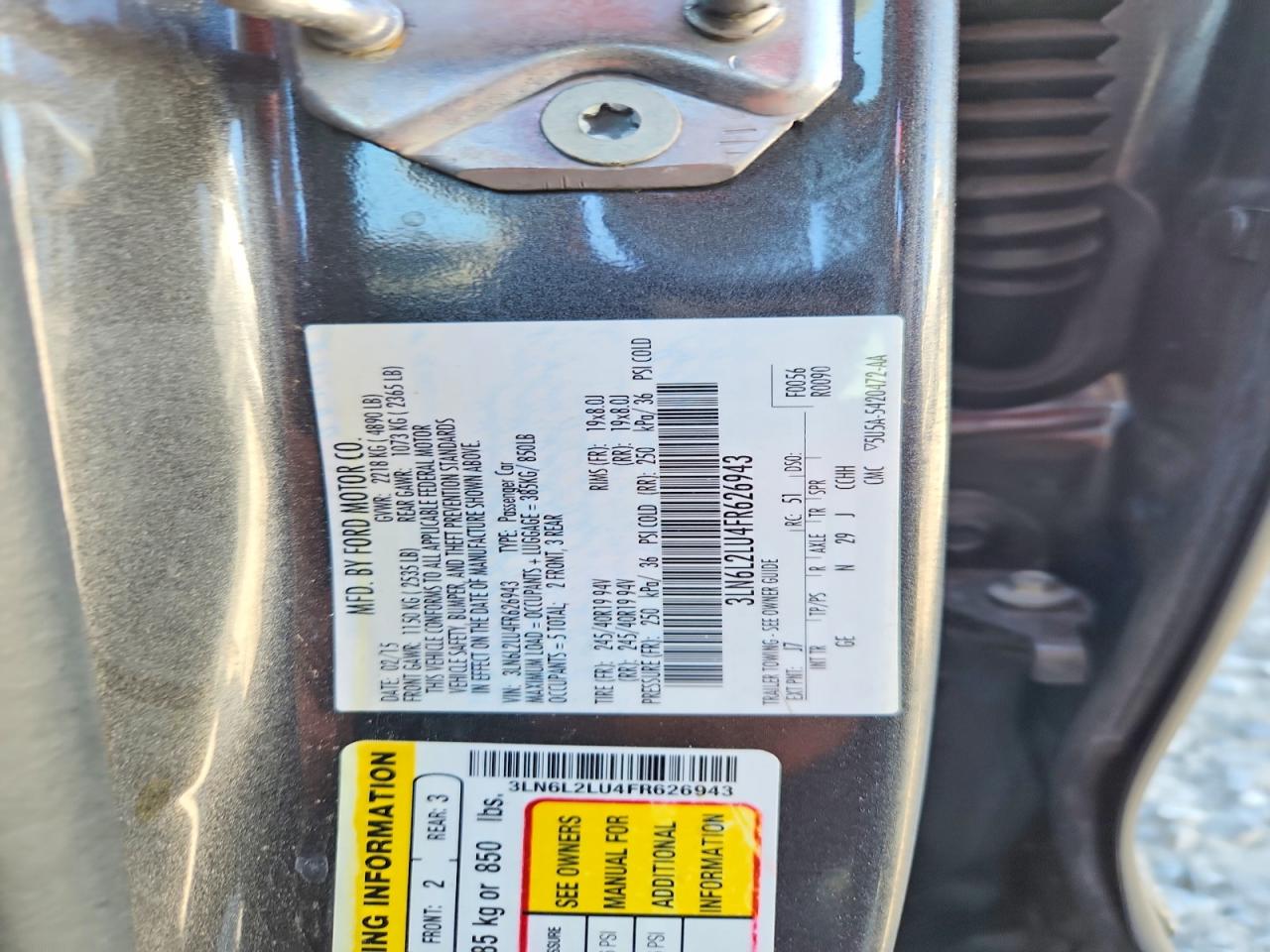 2015 Lincoln Mkz Hybrid Серый vin: 3LN6L2LU4FR626943
