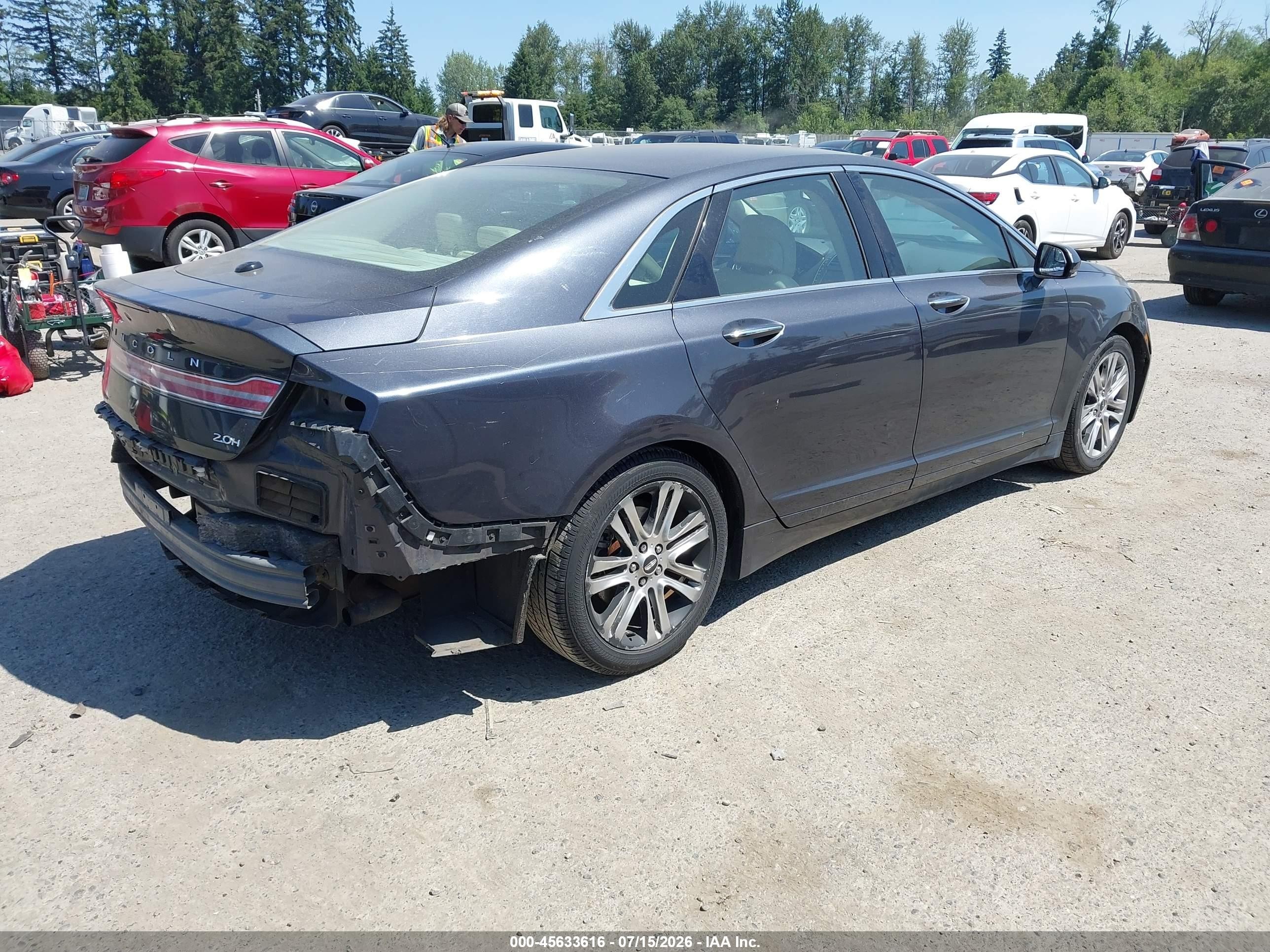 2013 Lincoln Mkz Hybrid   Gray vin: 3LN6L2LU5DR802654