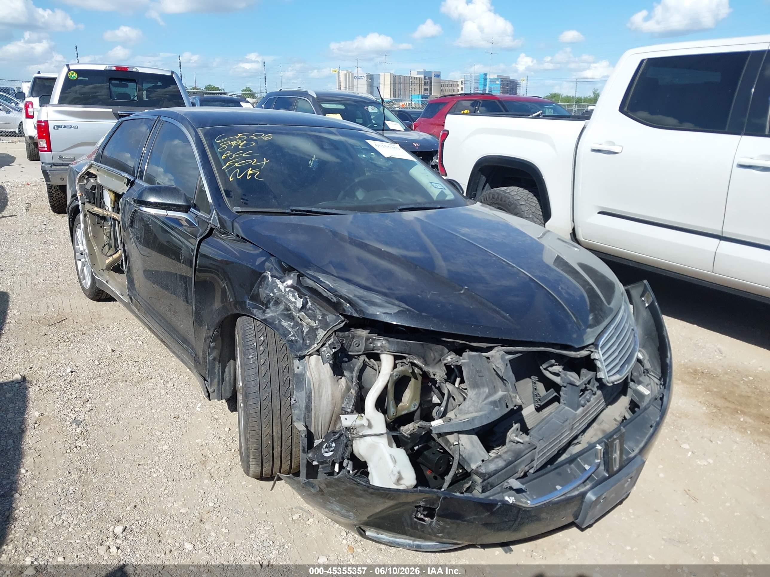 2013 Lincoln Mkz Hybrid   Black vin: 3LN6L2LU5DR821673