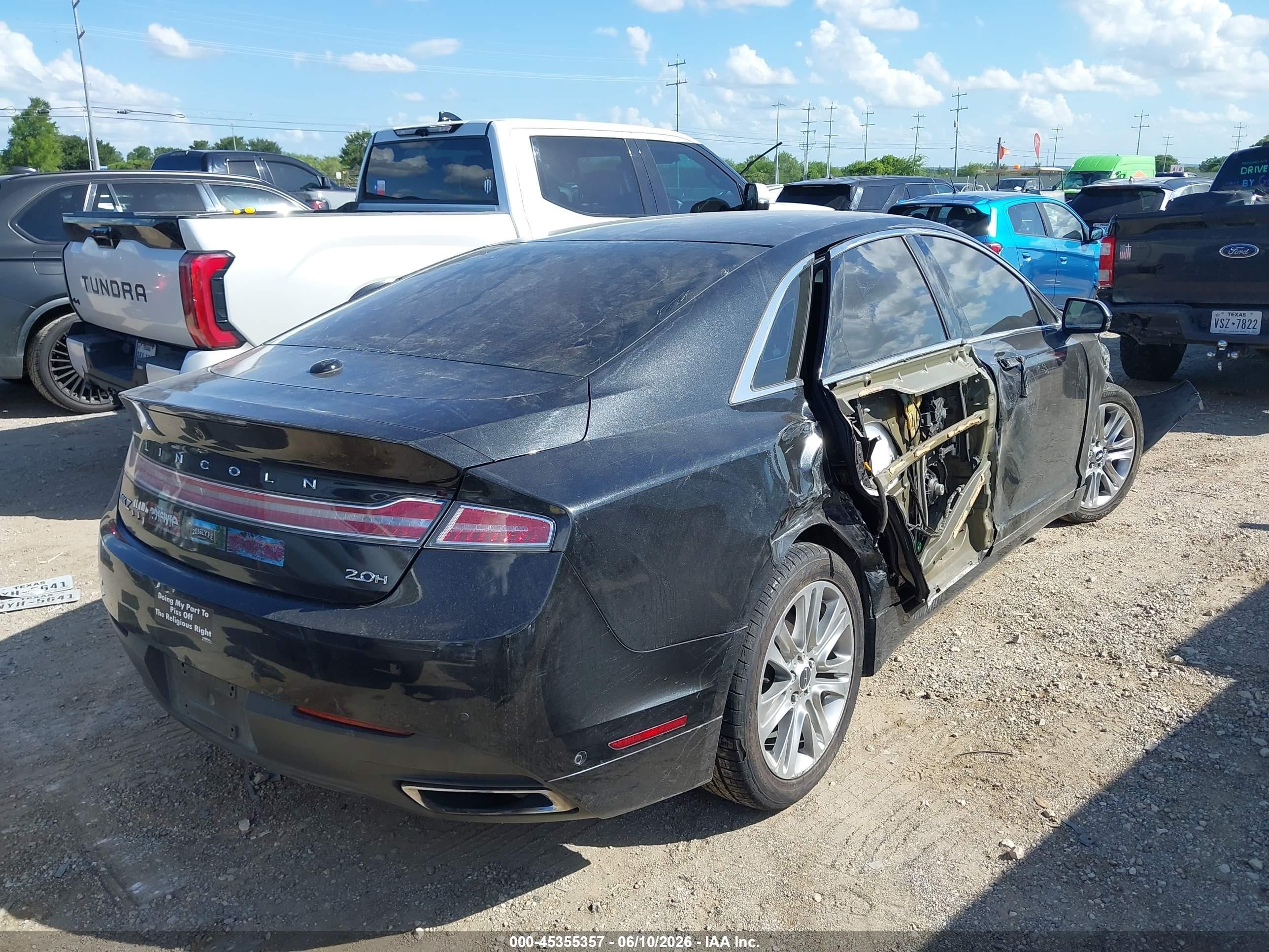 2013 Lincoln Mkz Hybrid   Black vin: 3LN6L2LU5DR821673