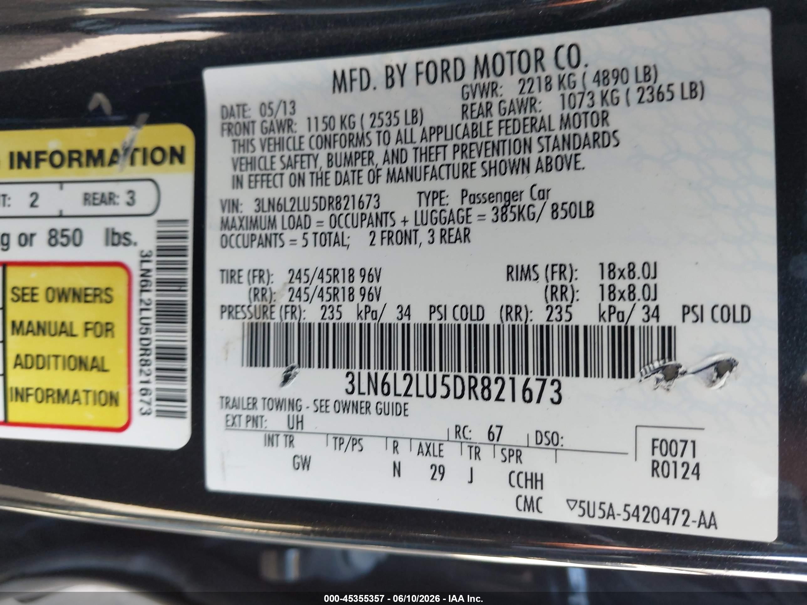 2013 Lincoln Mkz Hybrid   Black vin: 3LN6L2LU5DR821673