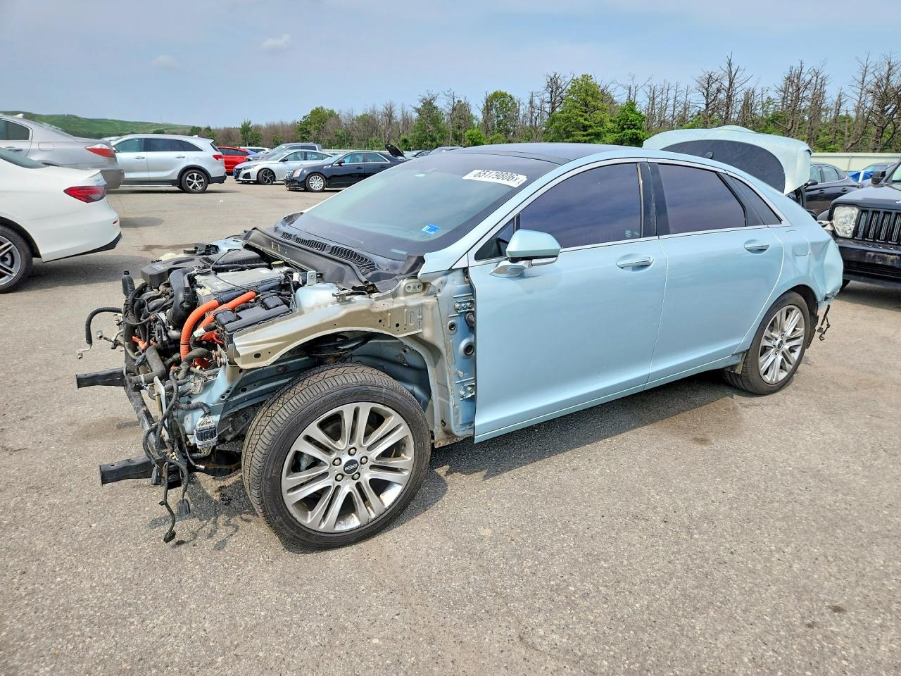 2014 Lincoln Mkz Hybrid Бирюзовый vin: 3LN6L2LU5ER809556