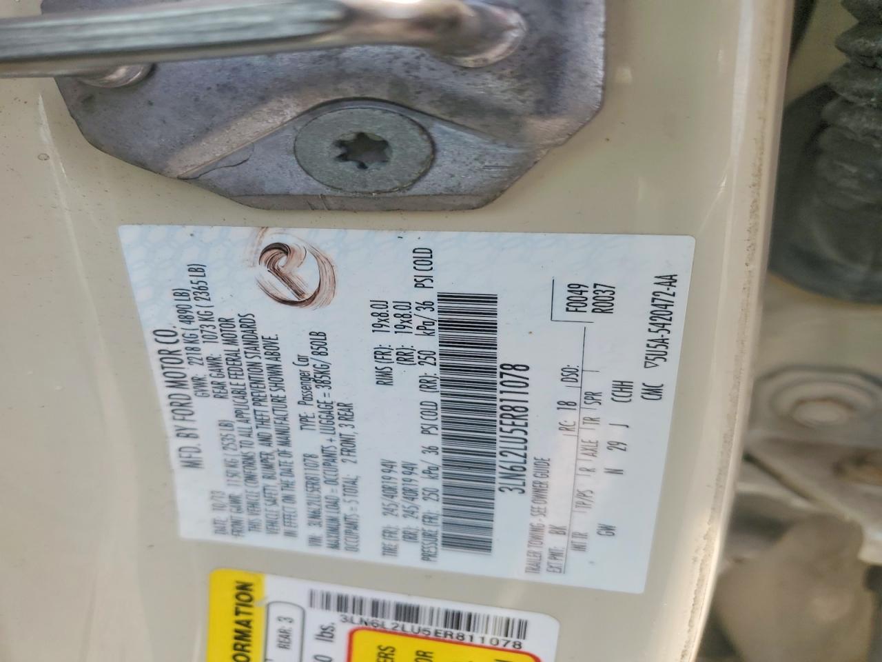 2014 Lincoln Mkz Hybrid Cream vin: 3LN6L2LU5ER811078
