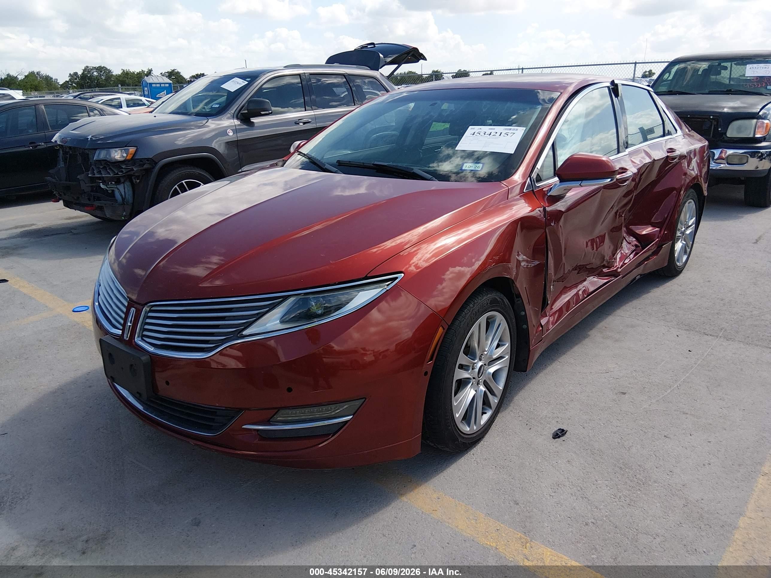 2014 Lincoln Mkz Hybrid   Red vin: 3LN6L2LU5ER822713