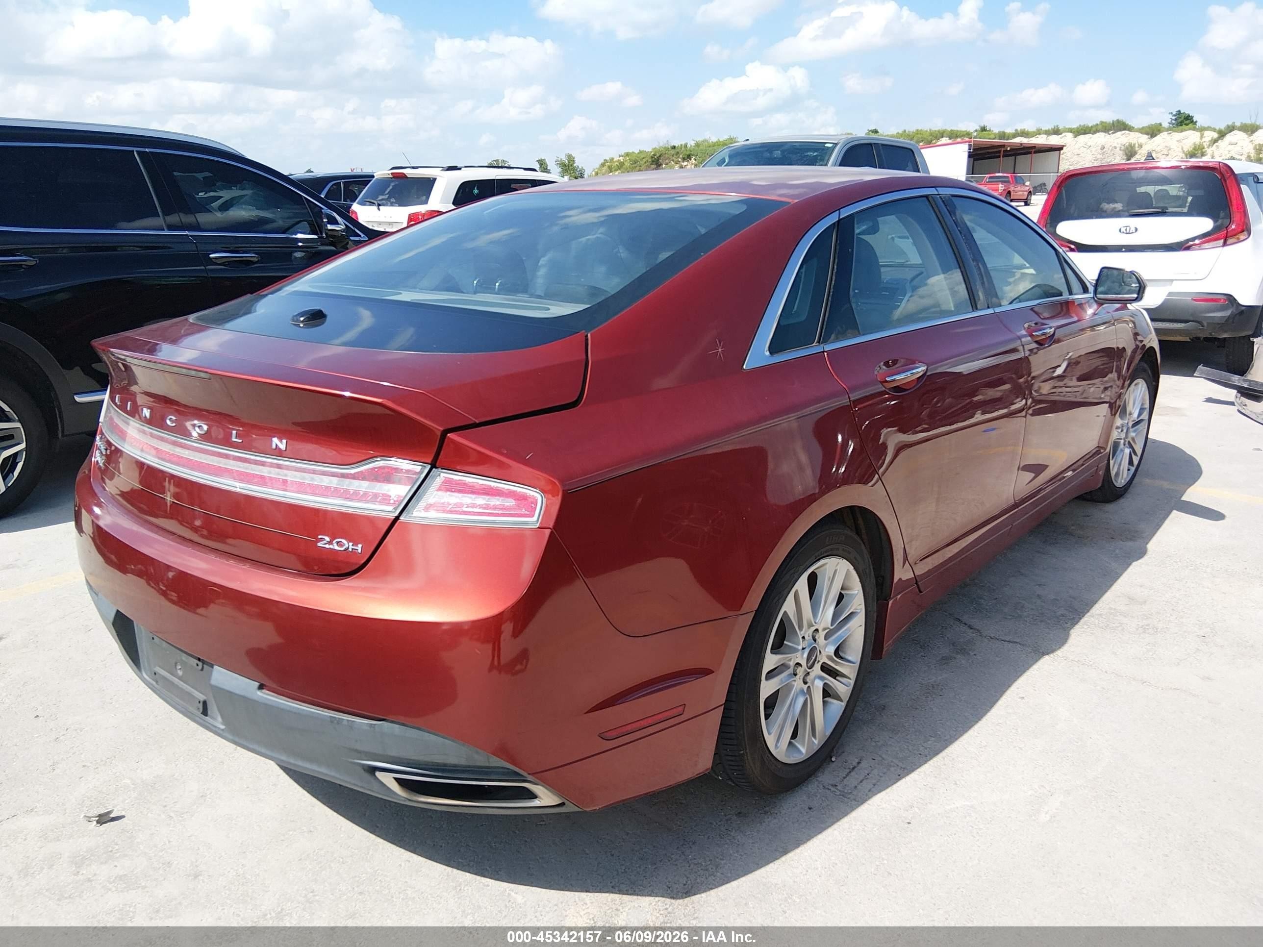 2014 Lincoln Mkz Hybrid   Red vin: 3LN6L2LU5ER822713