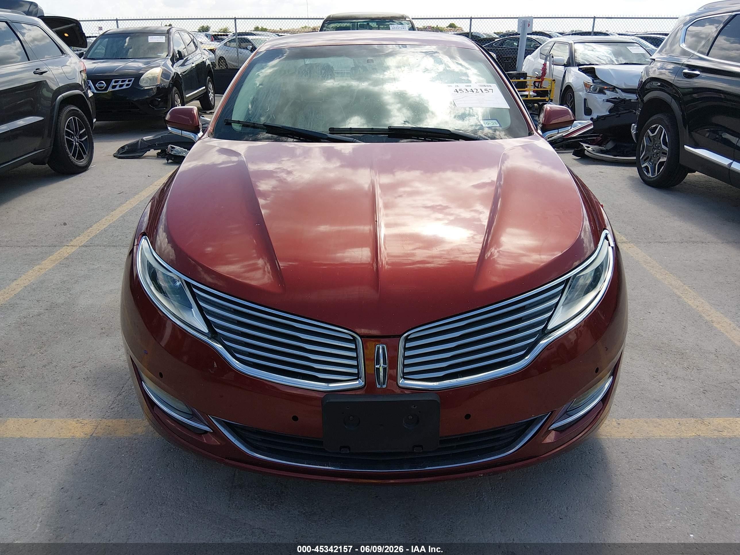 2014 Lincoln Mkz Hybrid   Red vin: 3LN6L2LU5ER822713