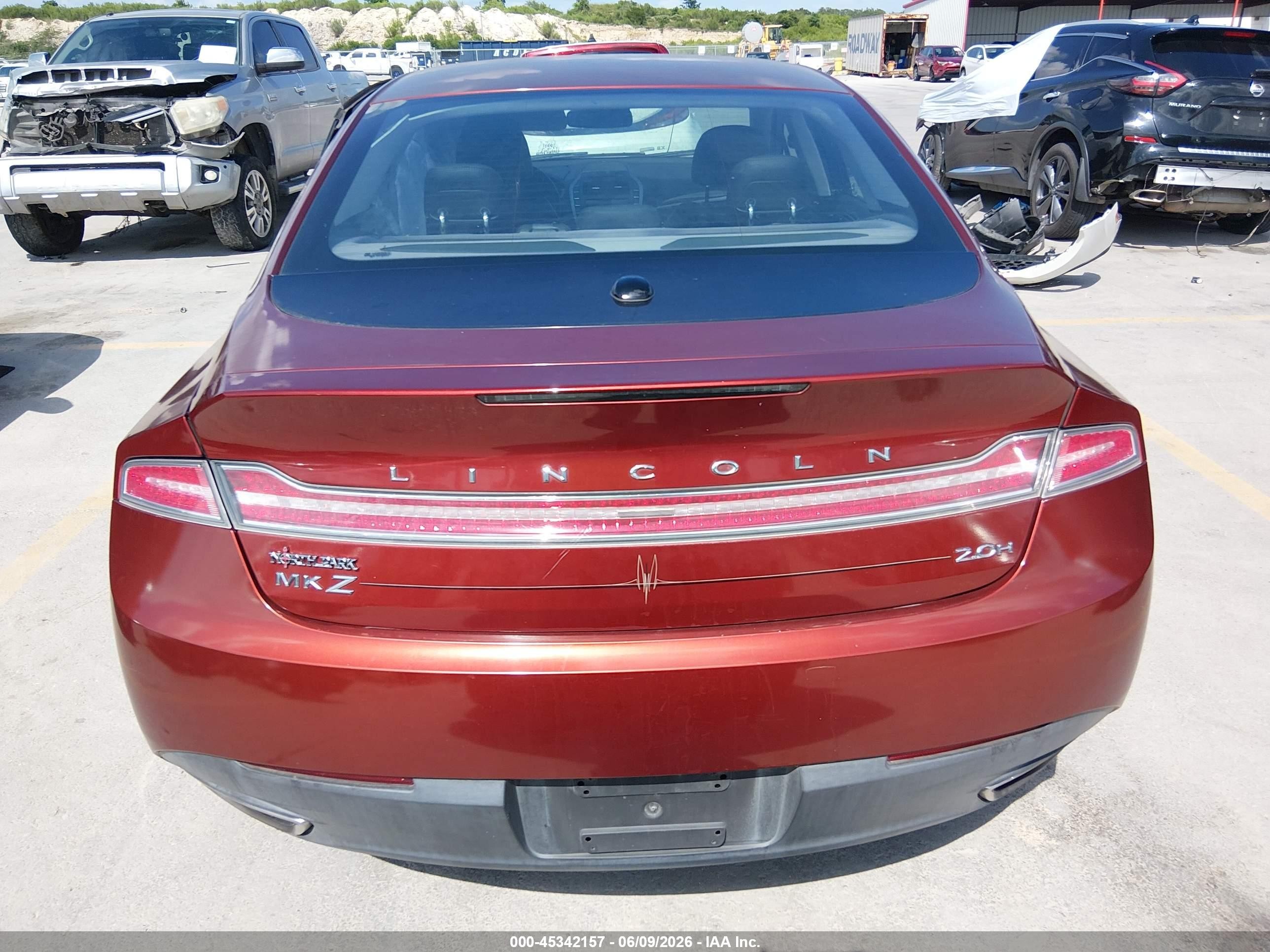 2014 Lincoln Mkz Hybrid   Red vin: 3LN6L2LU5ER822713