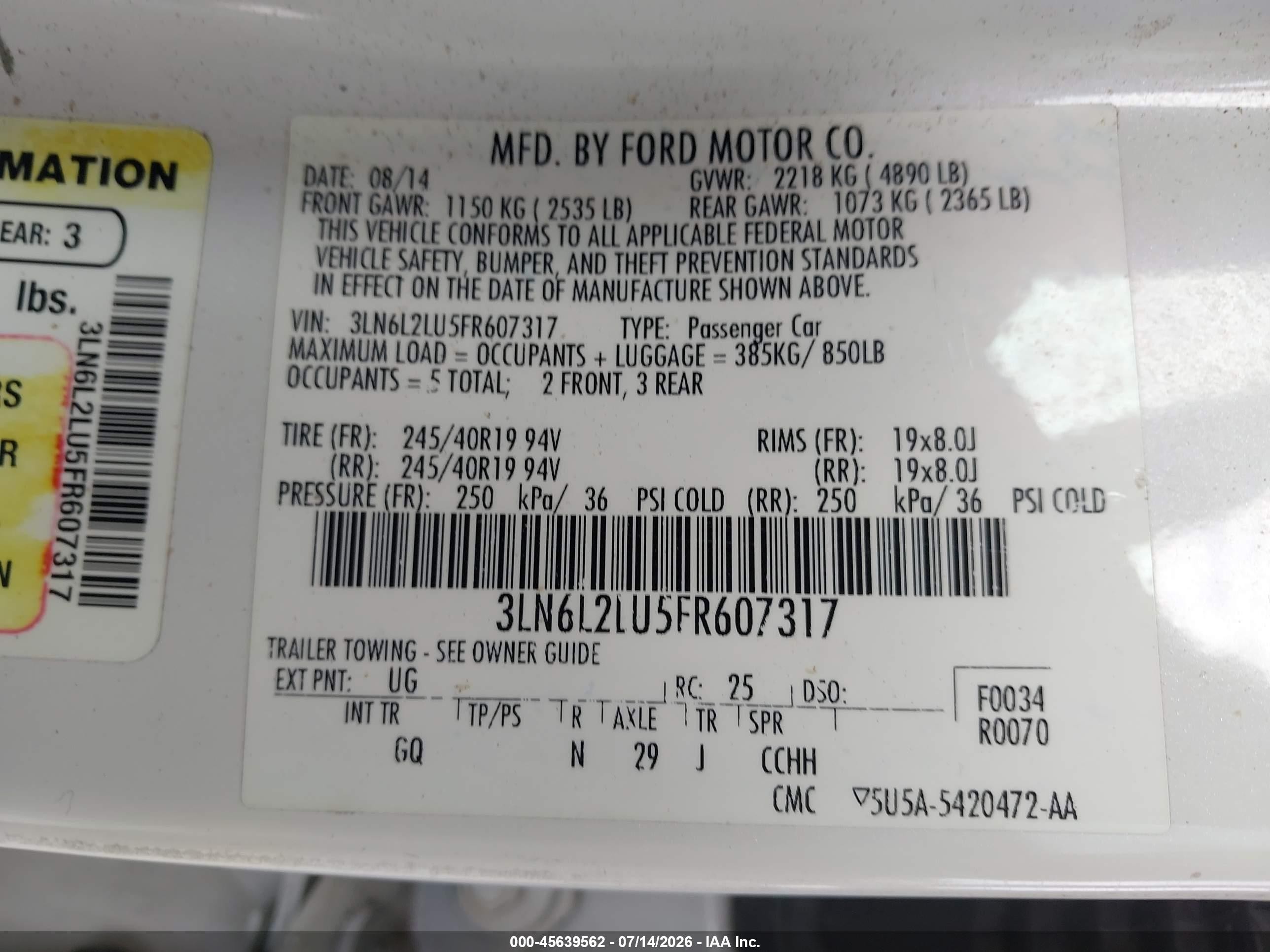 2015 Lincoln Mkz Hybrid White vin: 3LN6L2LU5FR607317