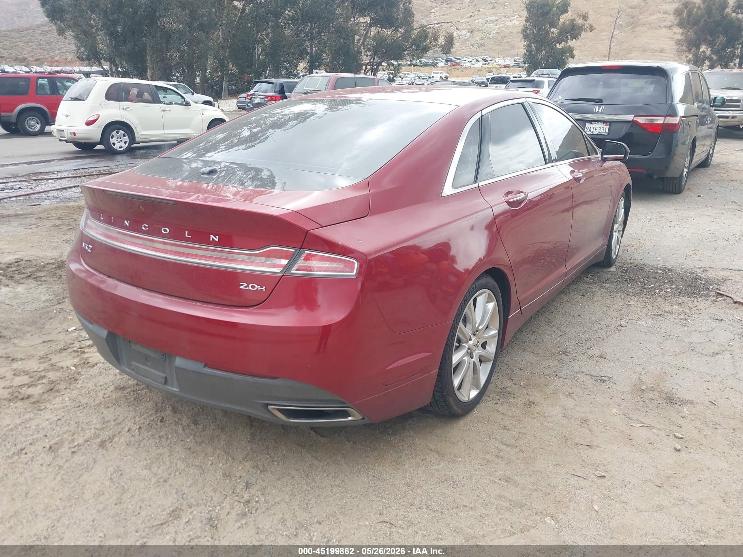 2015 Lincoln Mkz Hybrid Red vin: 3LN6L2LU5FR627910
