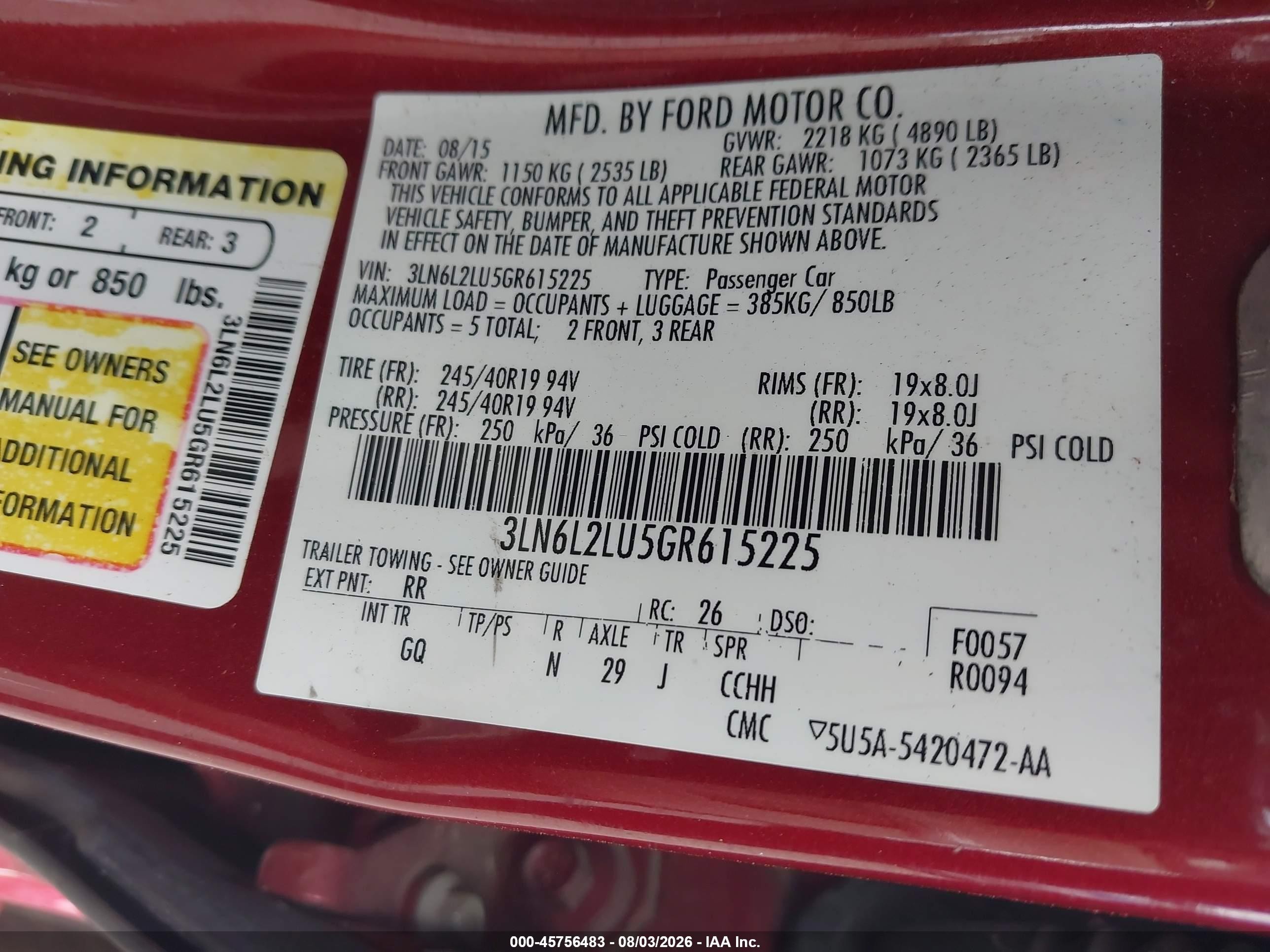 2016 Lincoln Mkz Hybrid   Красный vin: 3LN6L2LU5GR615225