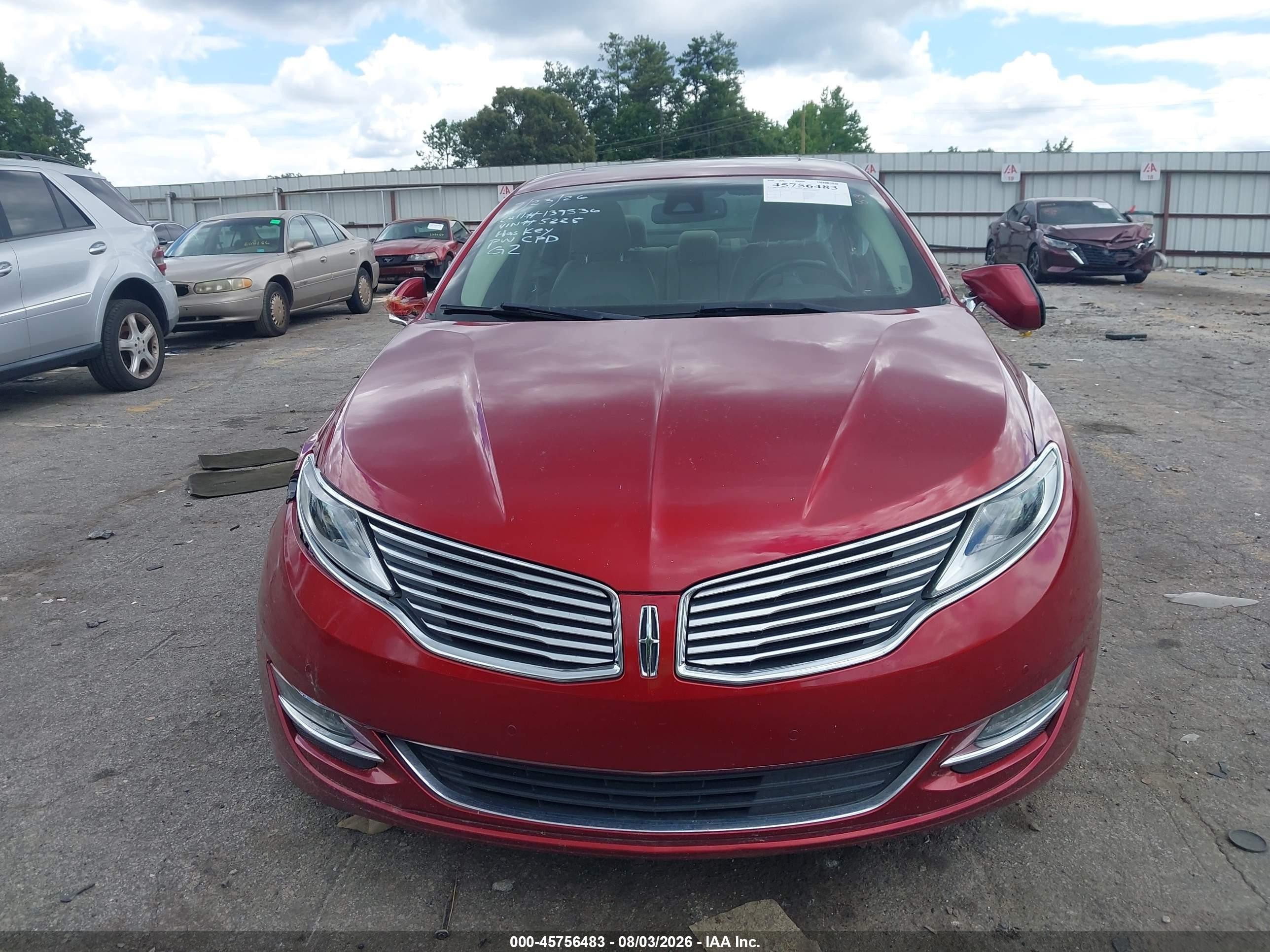 2016 Lincoln Mkz Hybrid   Красный vin: 3LN6L2LU5GR615225
