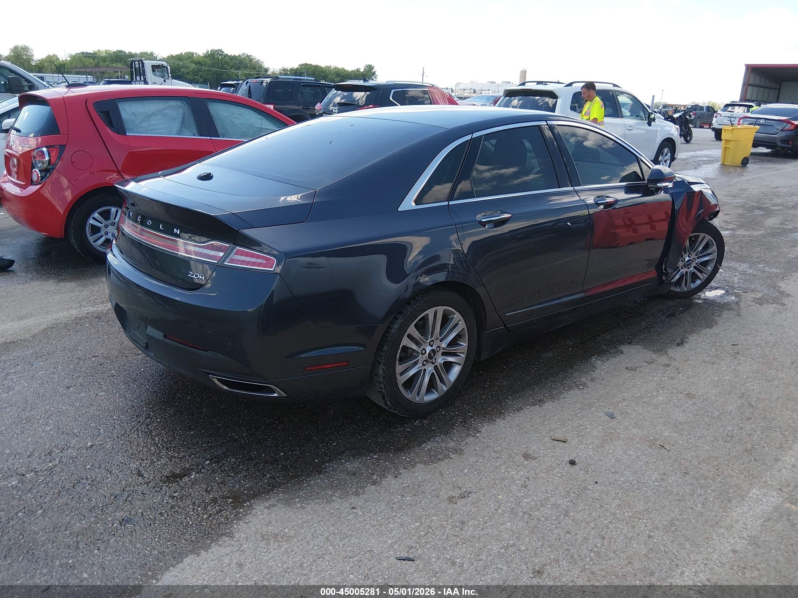 2014 Lincoln Mkz Hybrid   Blue vin: 3LN6L2LU6ER814085