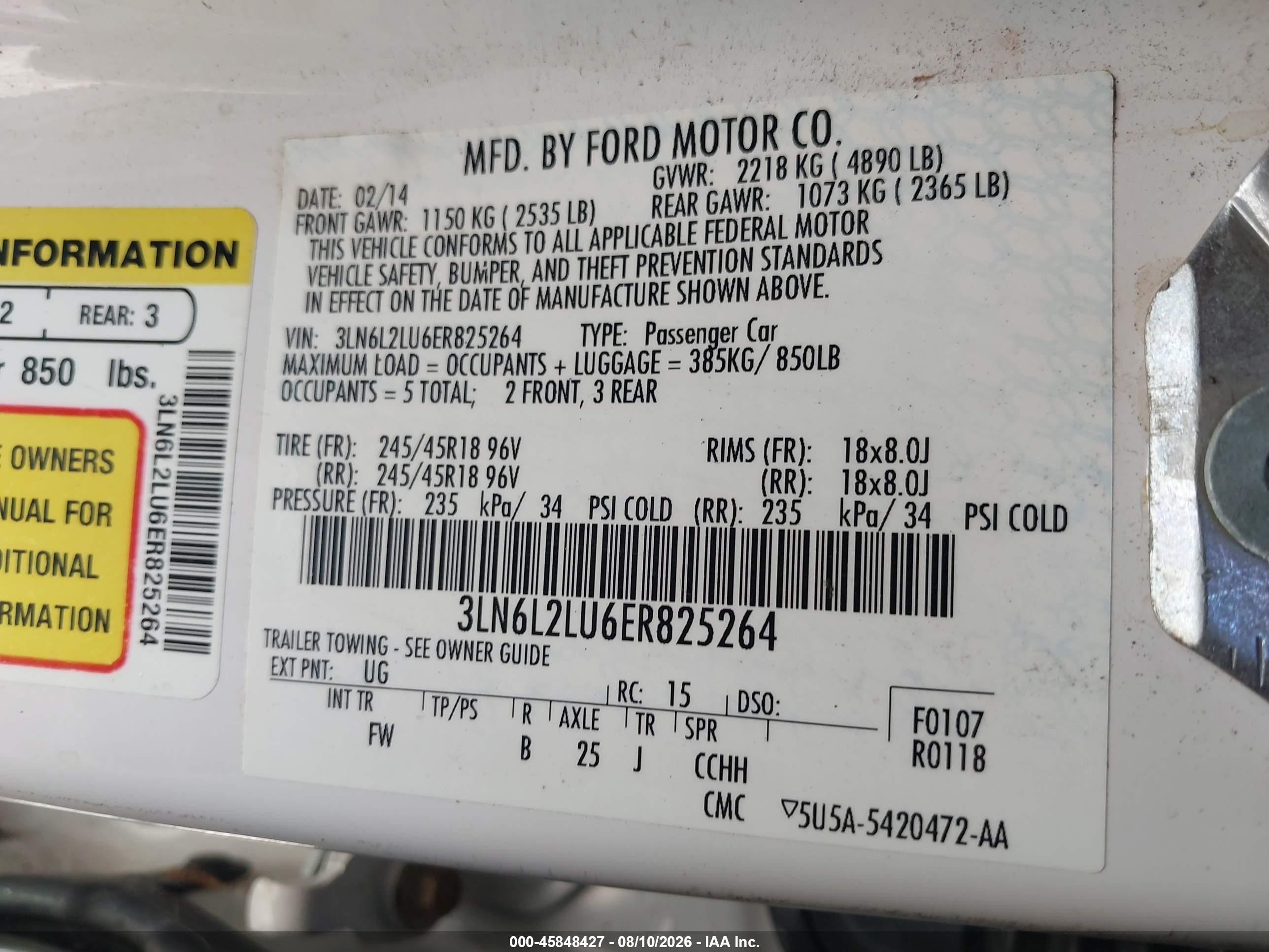 2014 Lincoln Mkz Hybrid   White vin: 3LN6L2LU6ER825264