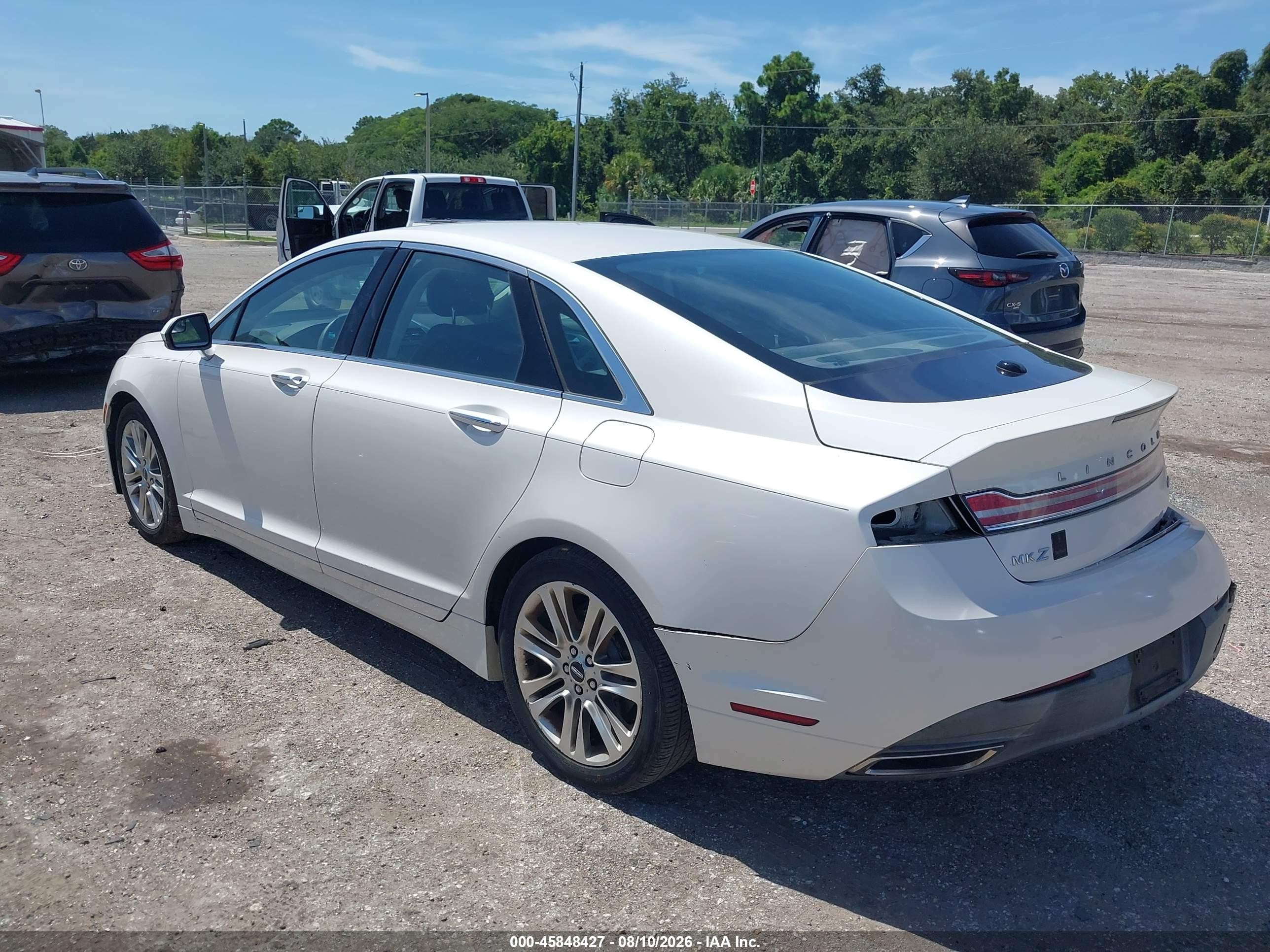 2014 Lincoln Mkz Hybrid   White vin: 3LN6L2LU6ER825264