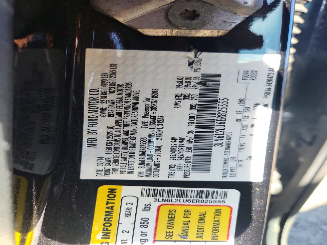 2014 Lincoln Mkz Hybrid Black vin: 3LN6L2LU6ER825555