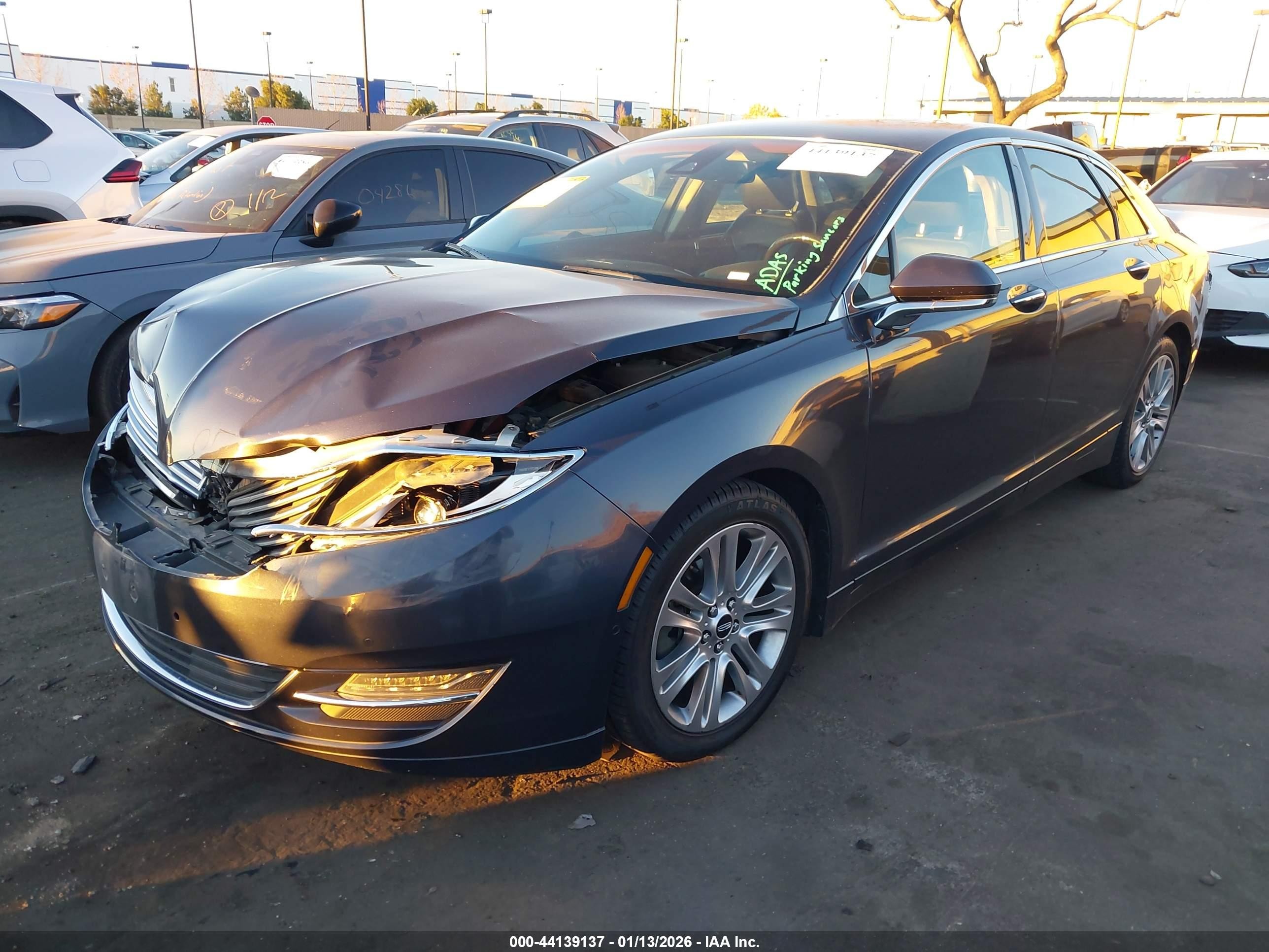 2013 Lincoln Mkz Hybrid   Серый vin: 3LN6L2LU7DR814675