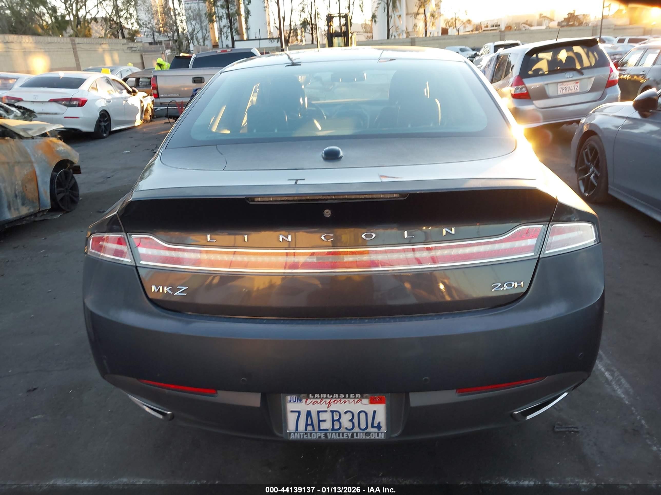 2013 Lincoln Mkz Hybrid   Серый vin: 3LN6L2LU7DR814675
