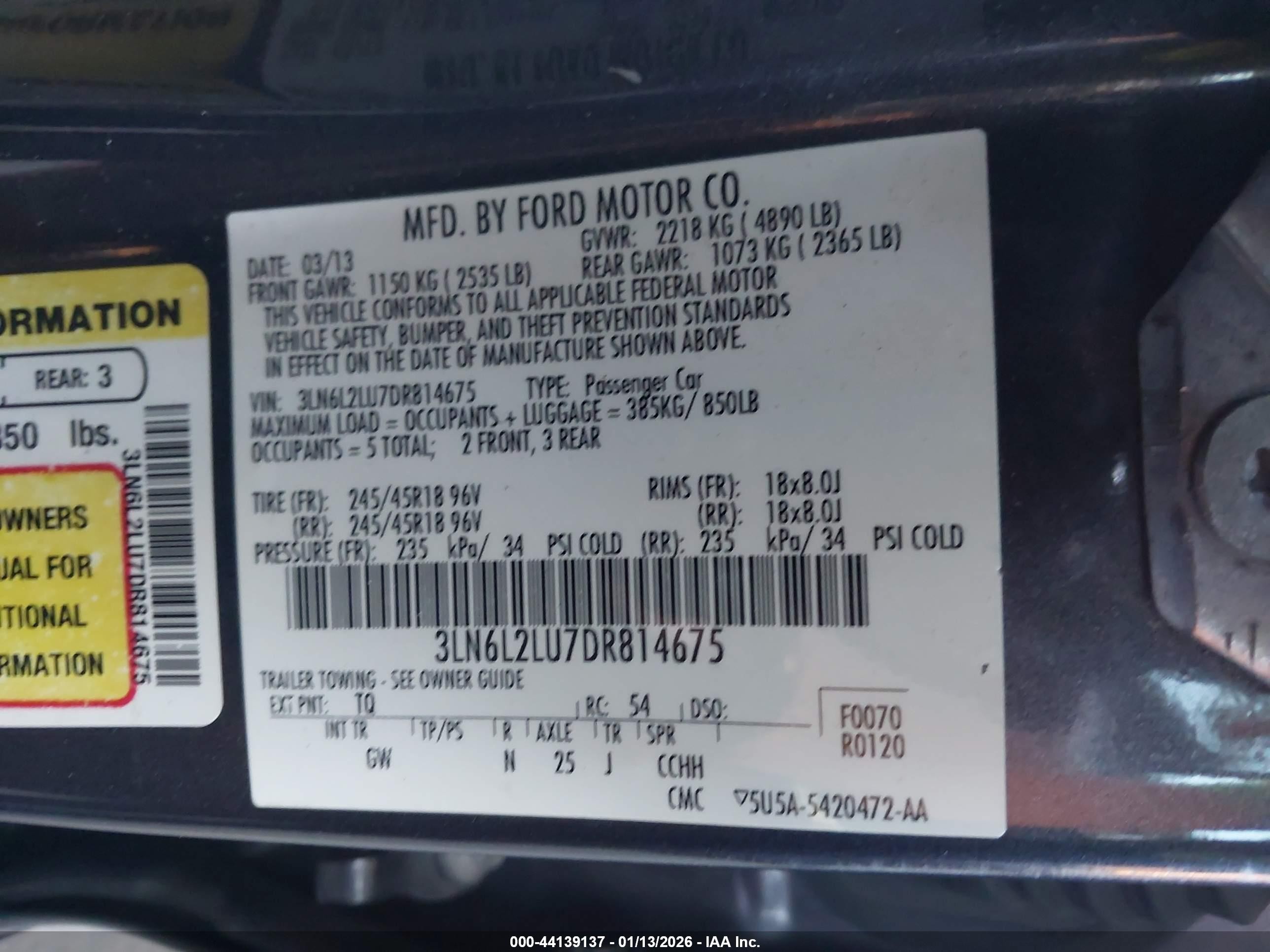 2013 Lincoln Mkz Hybrid   Серый vin: 3LN6L2LU7DR814675