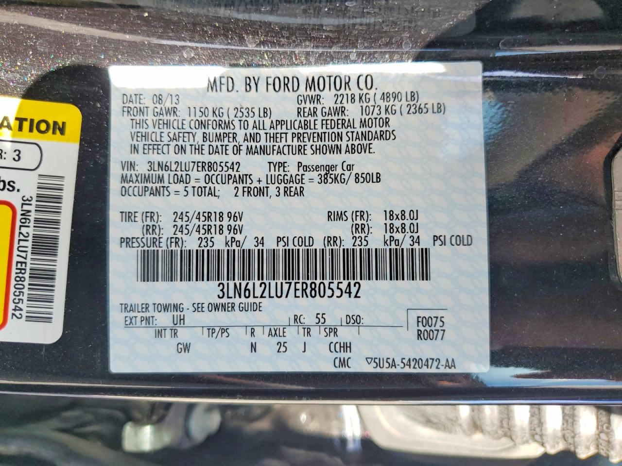 2014 Lincoln Mkz Hybrid Black vin: 3LN6L2LU7ER805542
