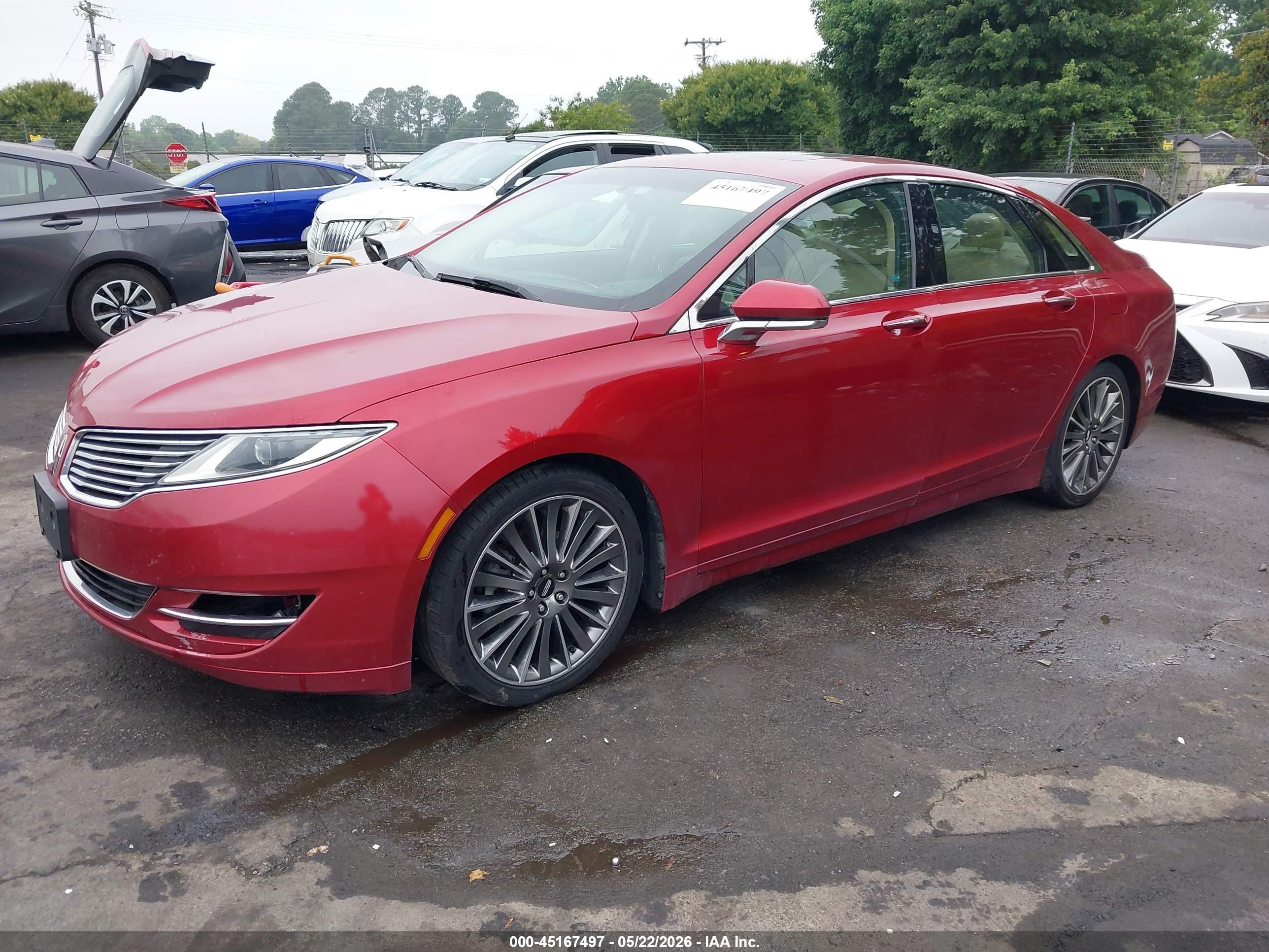 2014 Lincoln Mkz Hybrid   Red vin: 3LN6L2LU7ER814564