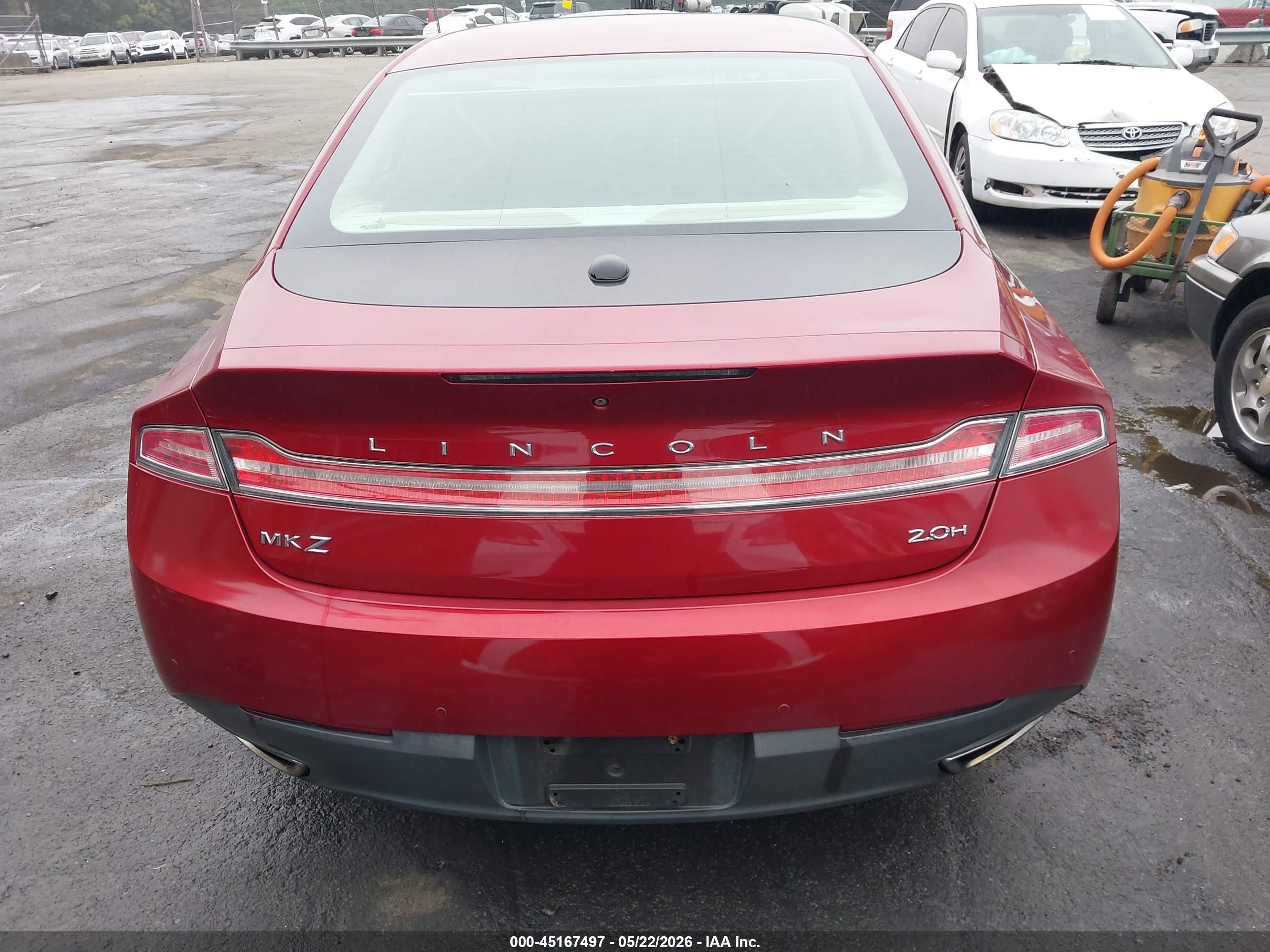 2014 Lincoln Mkz Hybrid   Red vin: 3LN6L2LU7ER814564