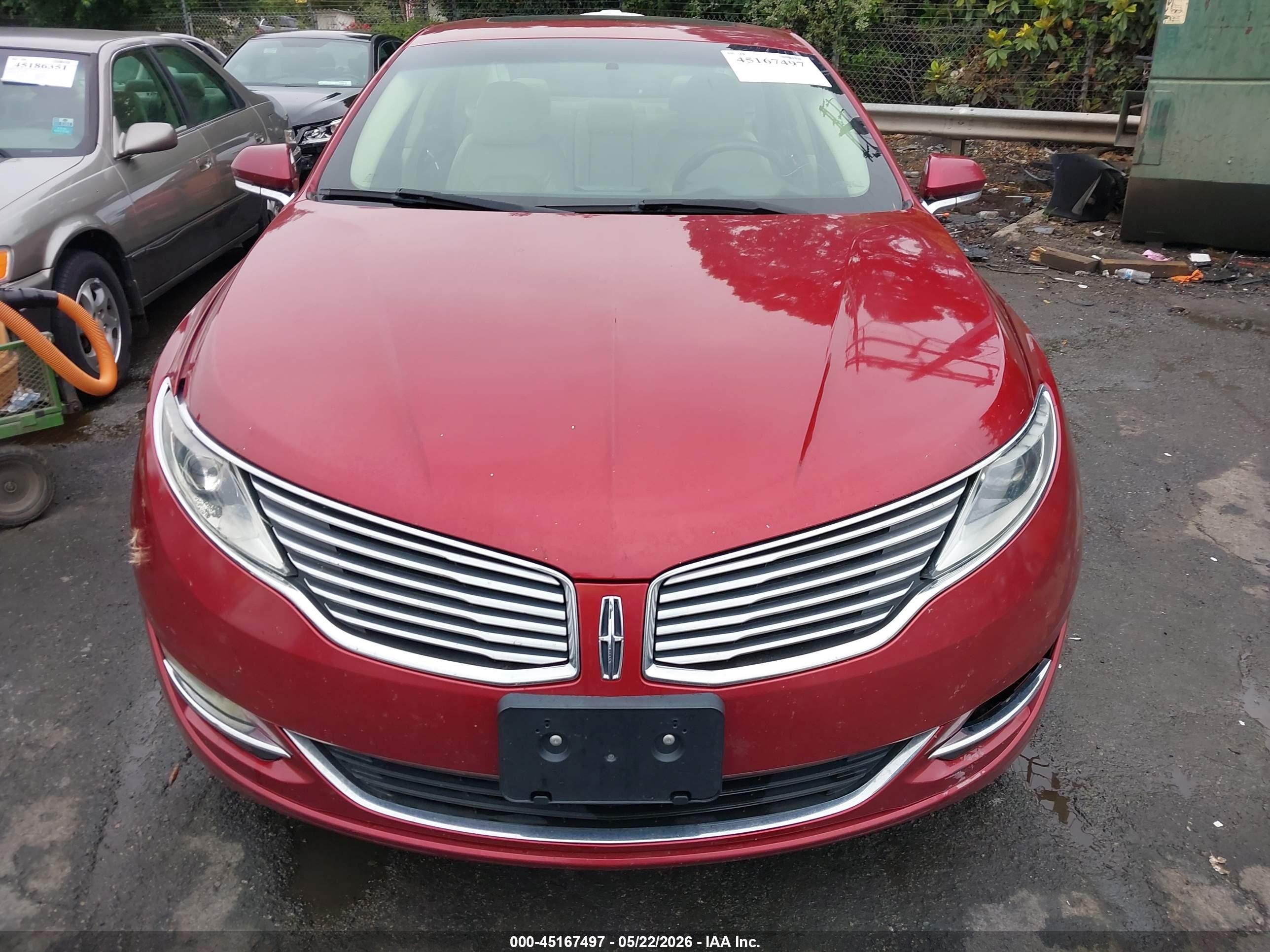 2014 Lincoln Mkz Hybrid   Red vin: 3LN6L2LU7ER814564