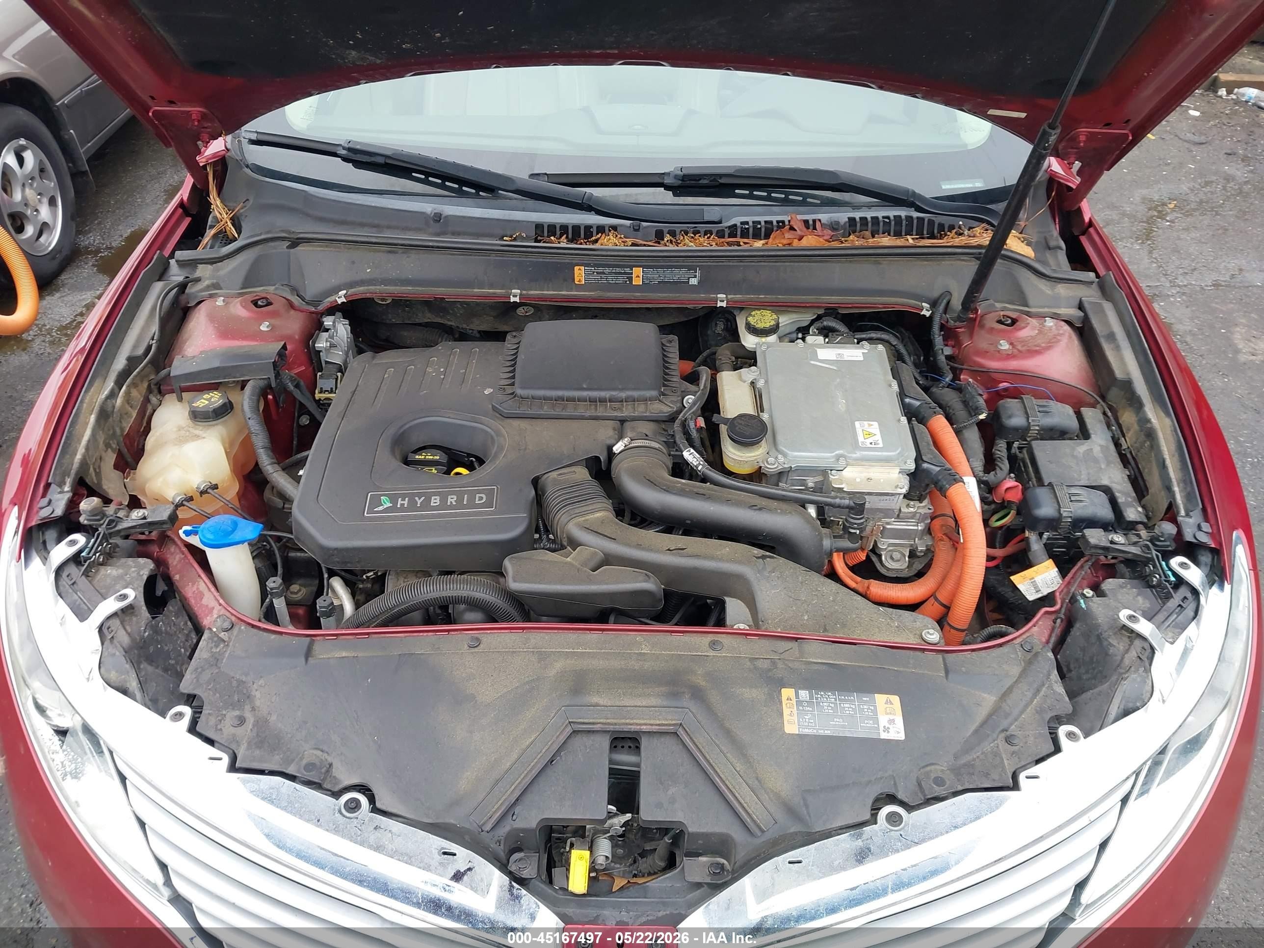2014 Lincoln Mkz Hybrid   Red vin: 3LN6L2LU7ER814564