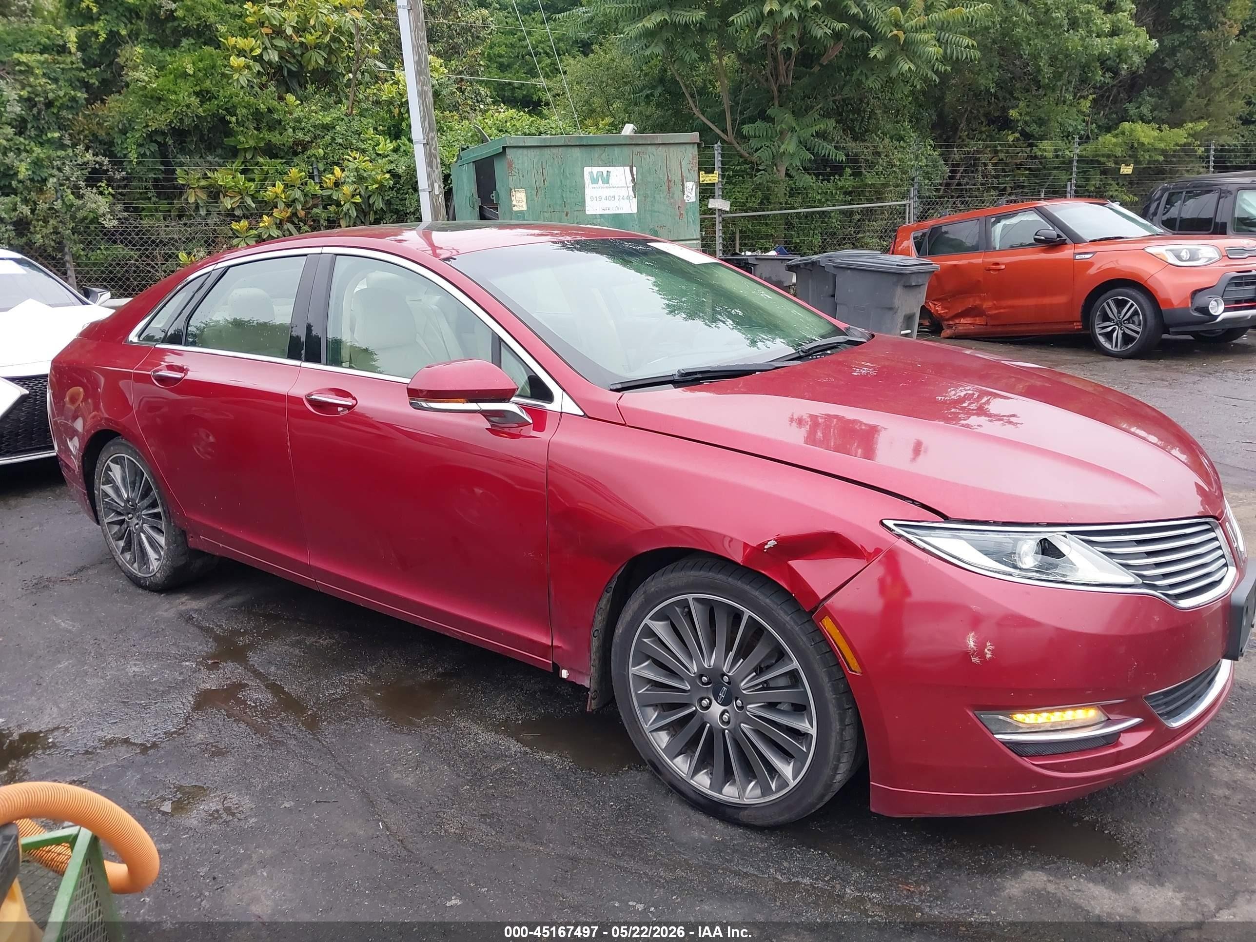 2014 Lincoln Mkz Hybrid   Red vin: 3LN6L2LU7ER814564
