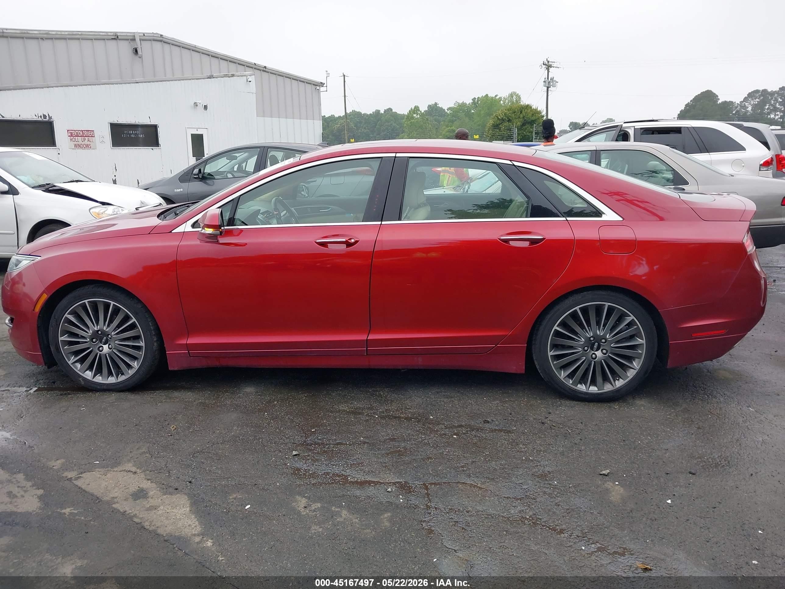 2014 Lincoln Mkz Hybrid   Red vin: 3LN6L2LU7ER814564