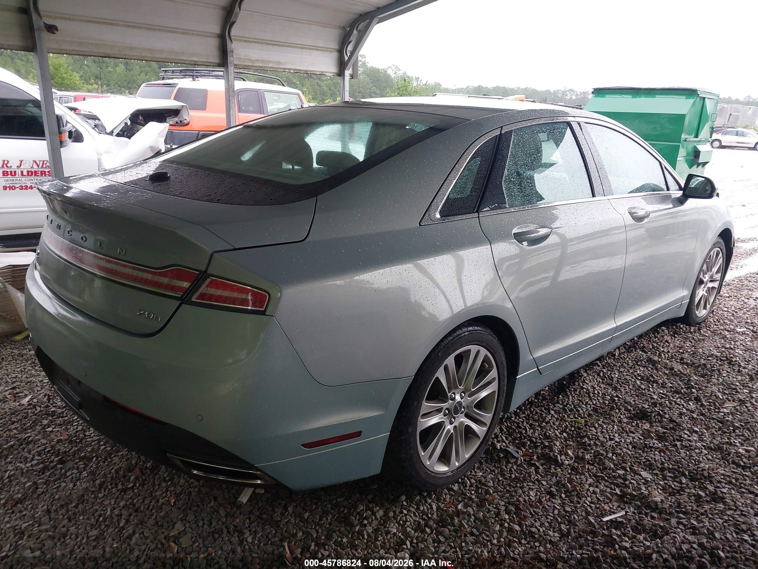 2014 Lincoln Mkz Hybrid   Blue vin: 3LN6L2LU7ER828660