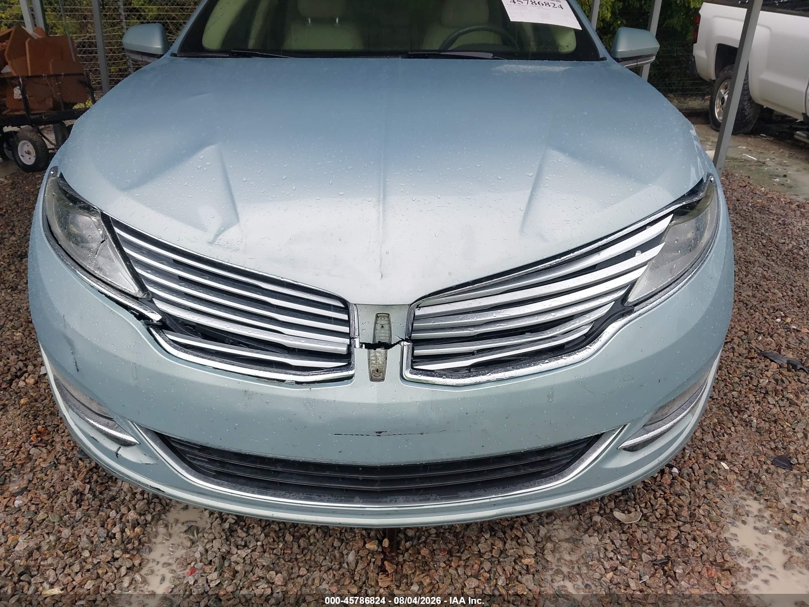 2014 Lincoln Mkz Hybrid   Blue vin: 3LN6L2LU7ER828660