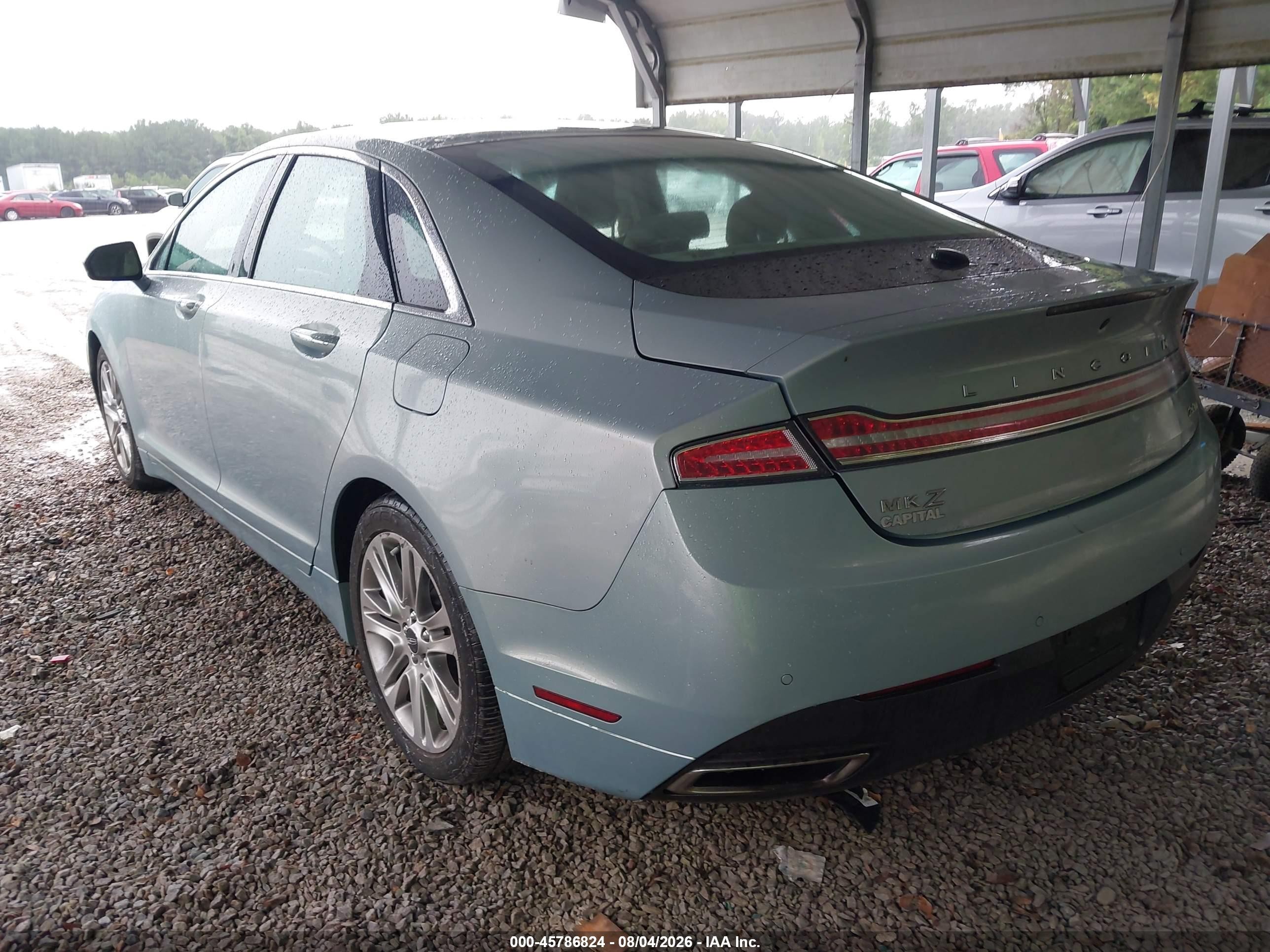 2014 Lincoln Mkz Hybrid   Blue vin: 3LN6L2LU7ER828660
