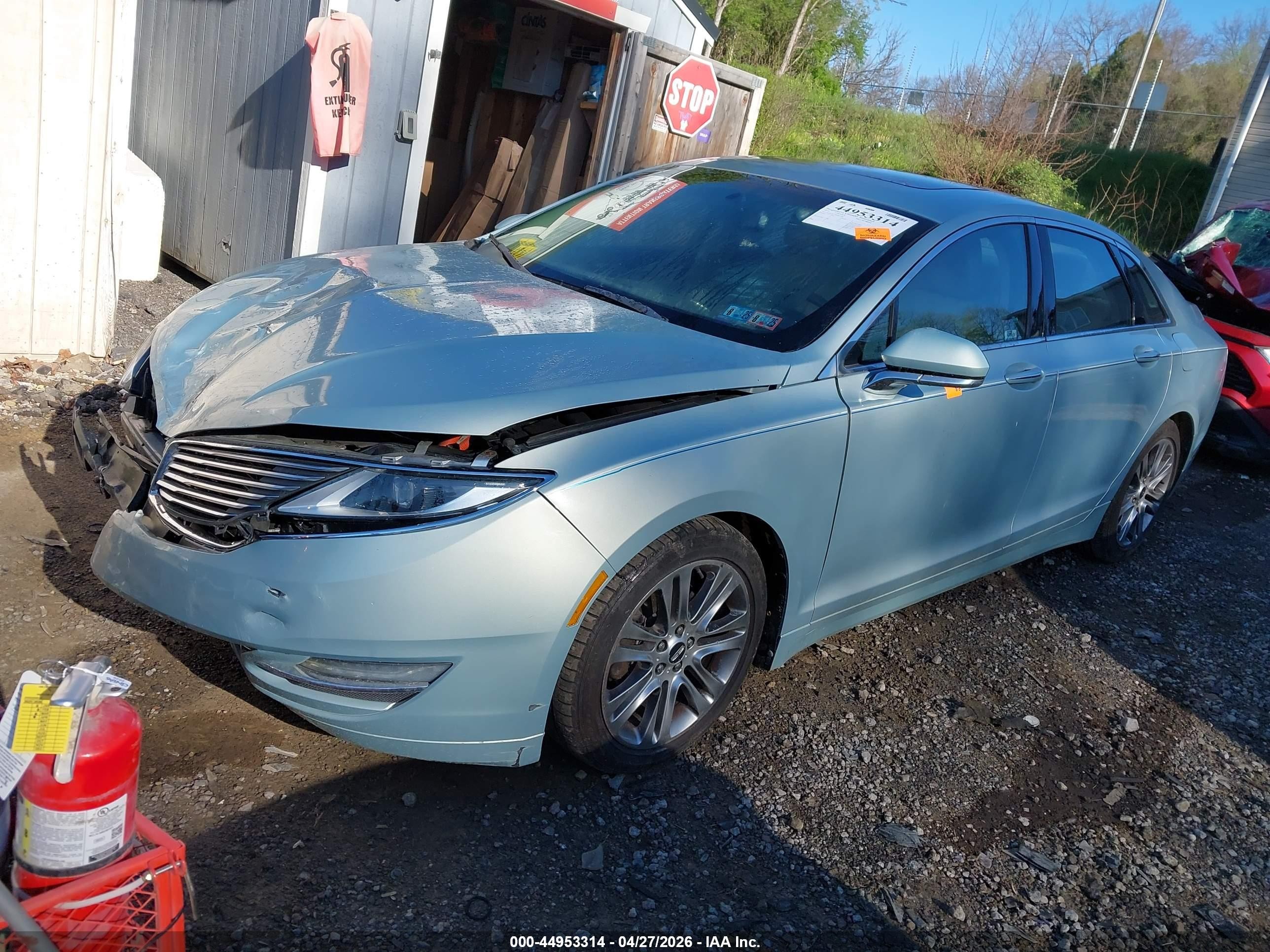 2013 Lincoln Mkz Hybrid   Light Blue vin: 3LN6L2LU8DR813289
