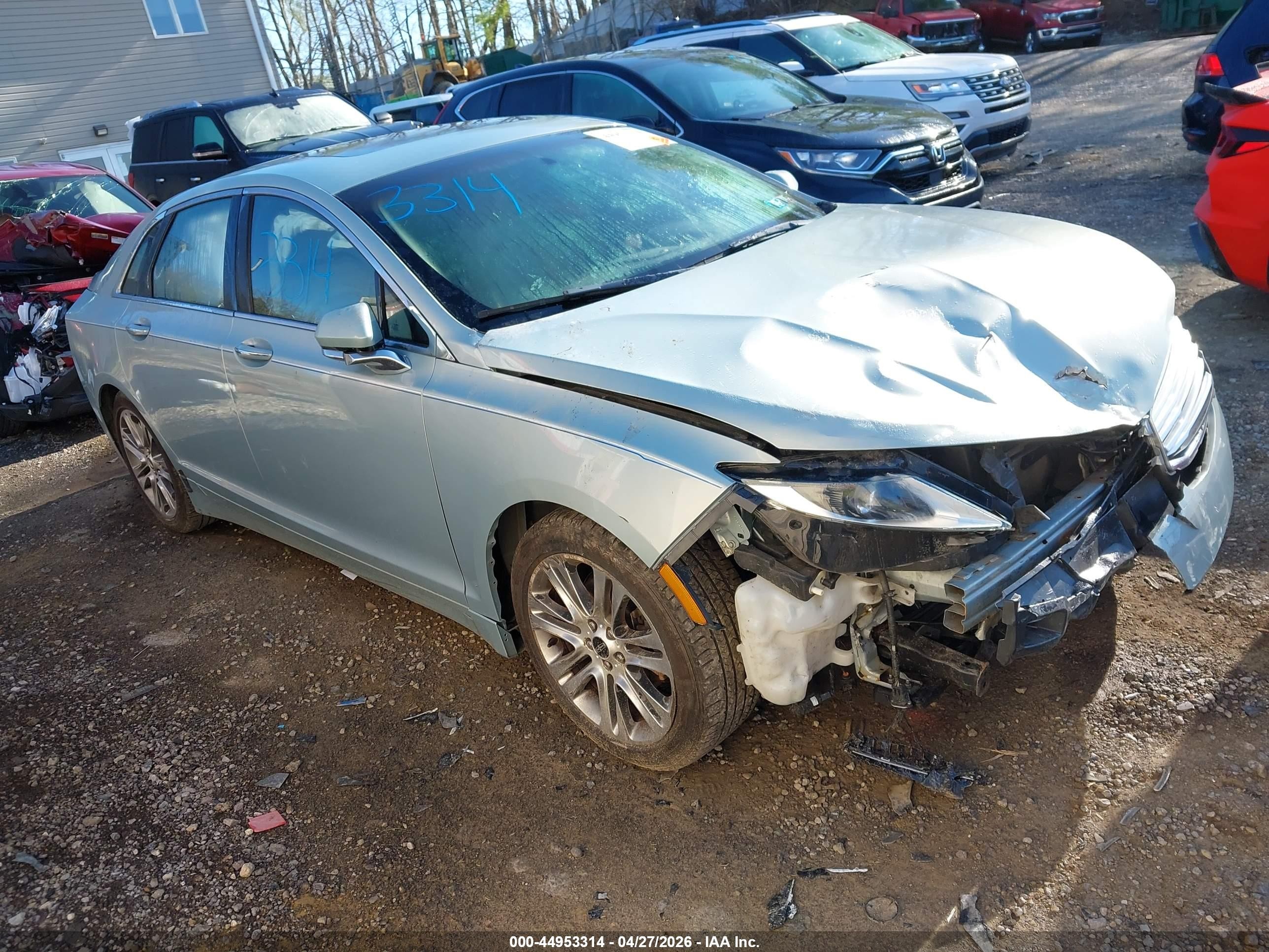 2013 Lincoln Mkz Hybrid   Light Blue vin: 3LN6L2LU8DR813289