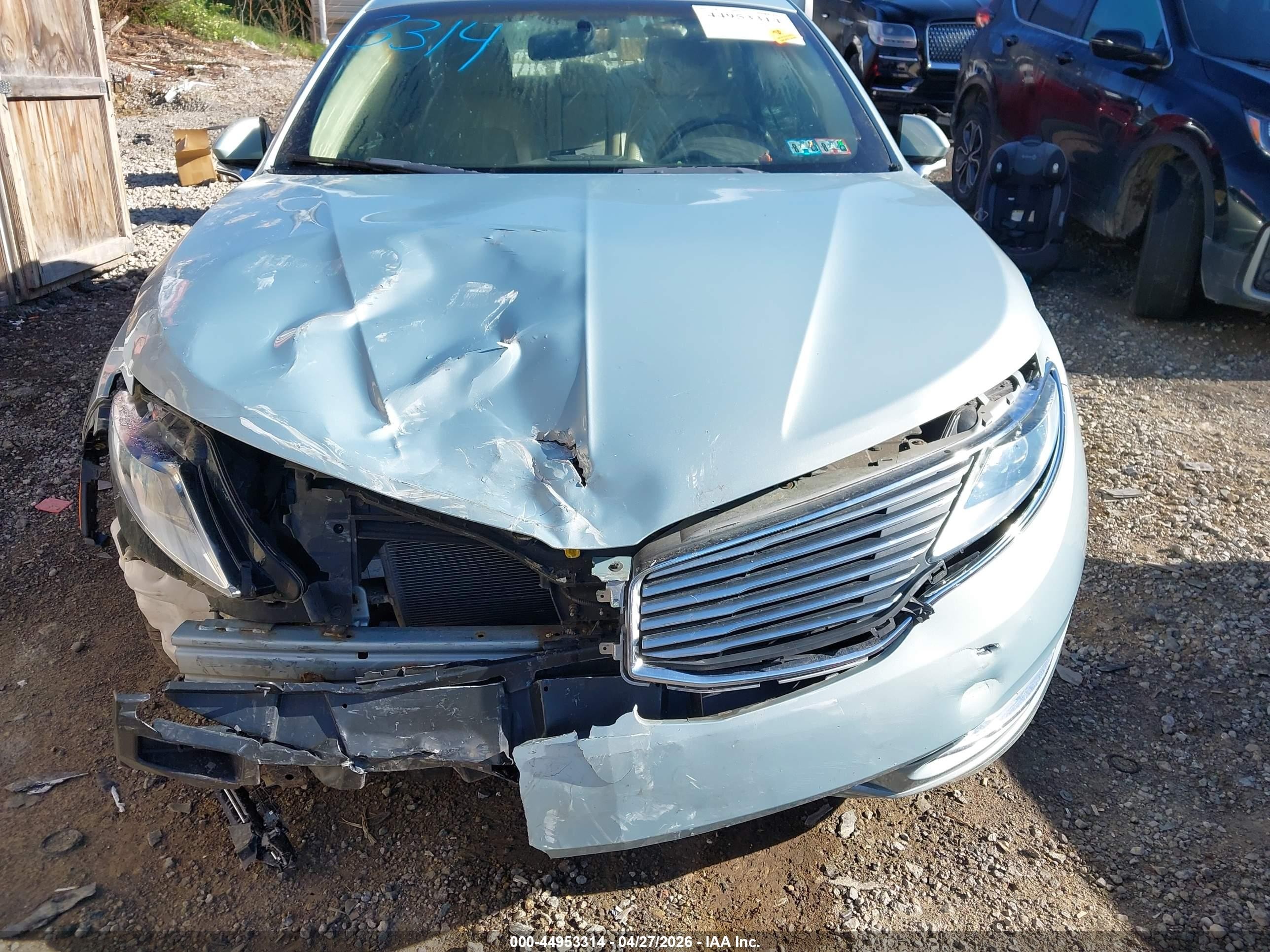 2013 Lincoln Mkz Hybrid   Light Blue vin: 3LN6L2LU8DR813289