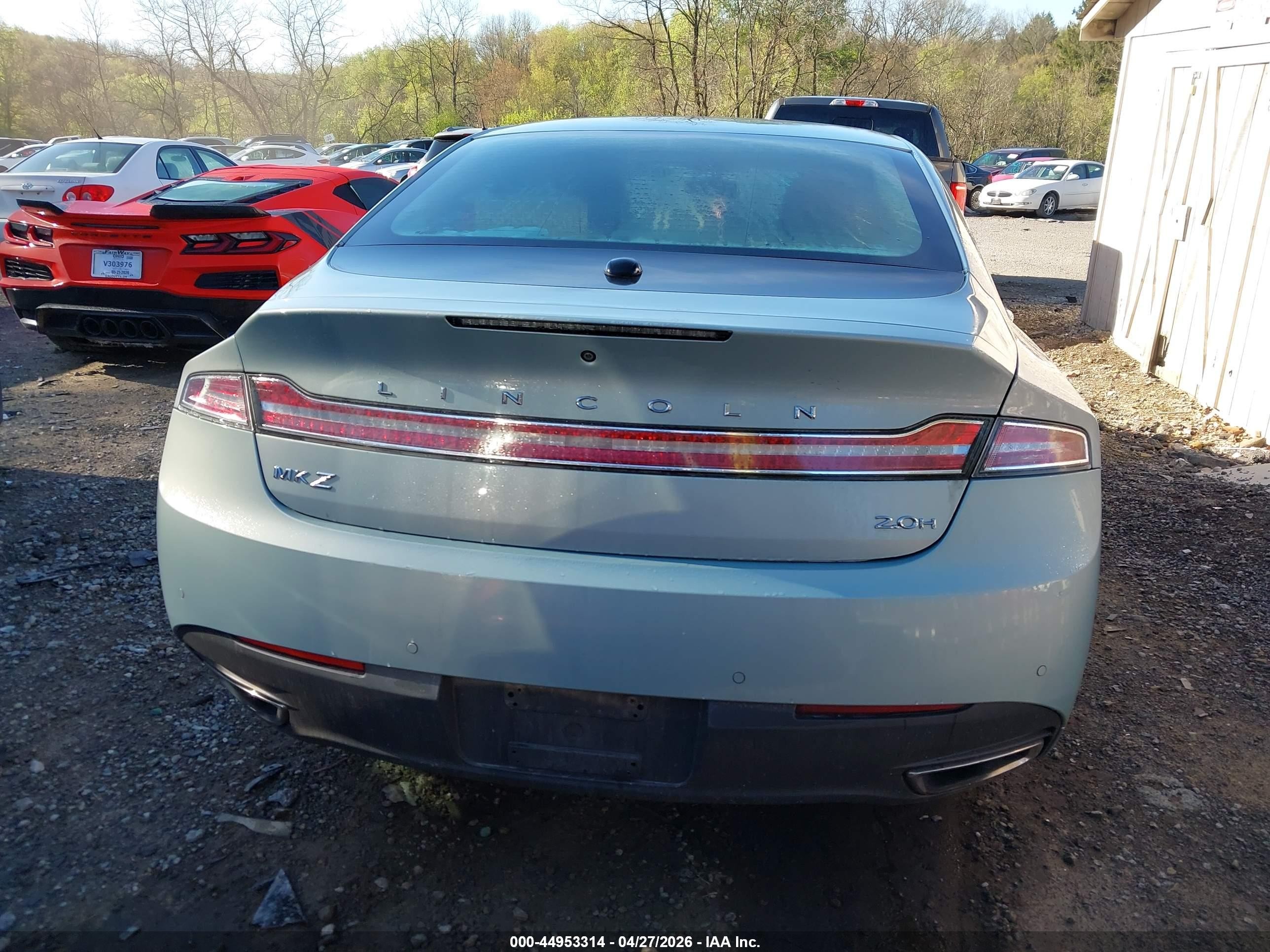 2013 Lincoln Mkz Hybrid   Light Blue vin: 3LN6L2LU8DR813289