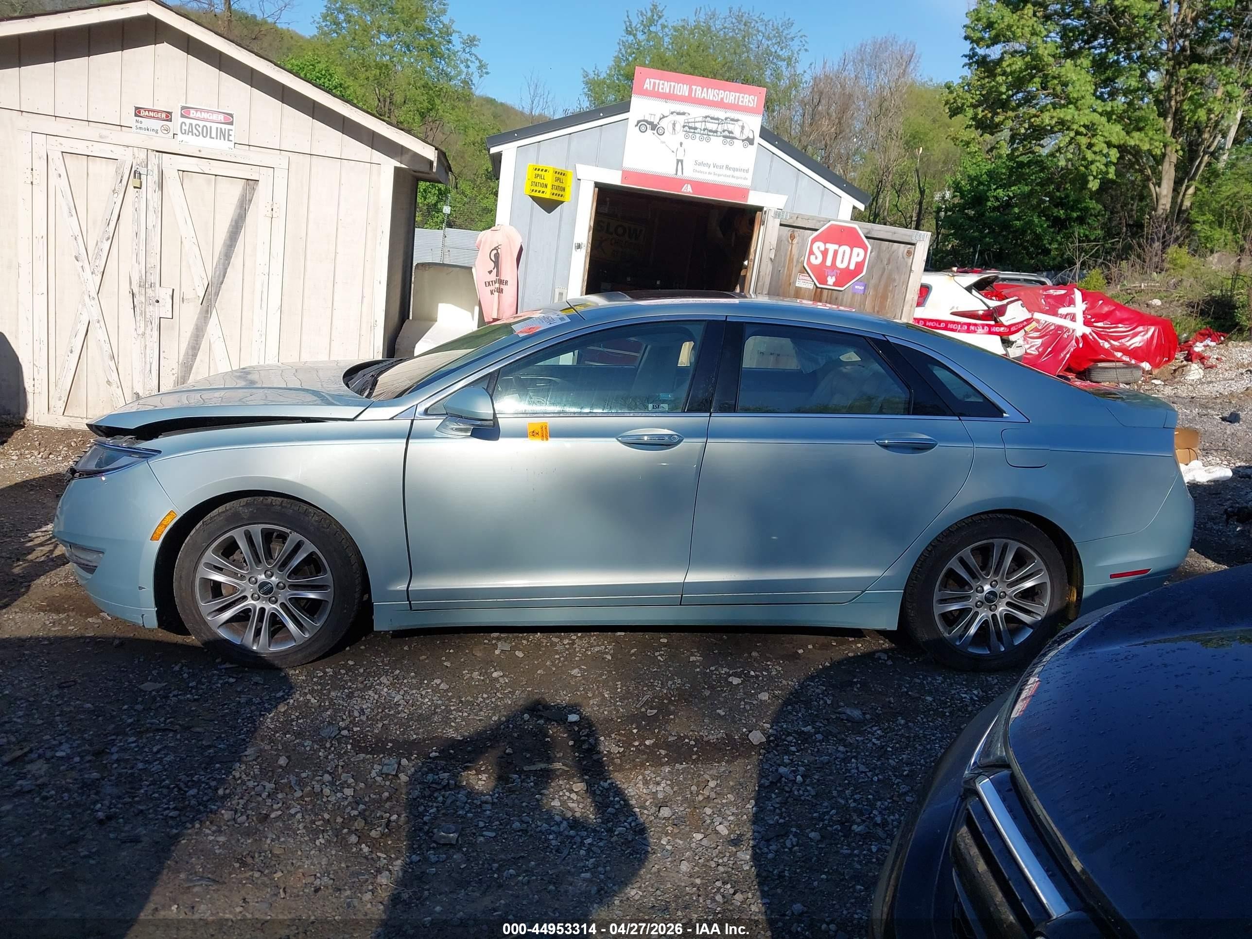 2013 Lincoln Mkz Hybrid   Light Blue vin: 3LN6L2LU8DR813289