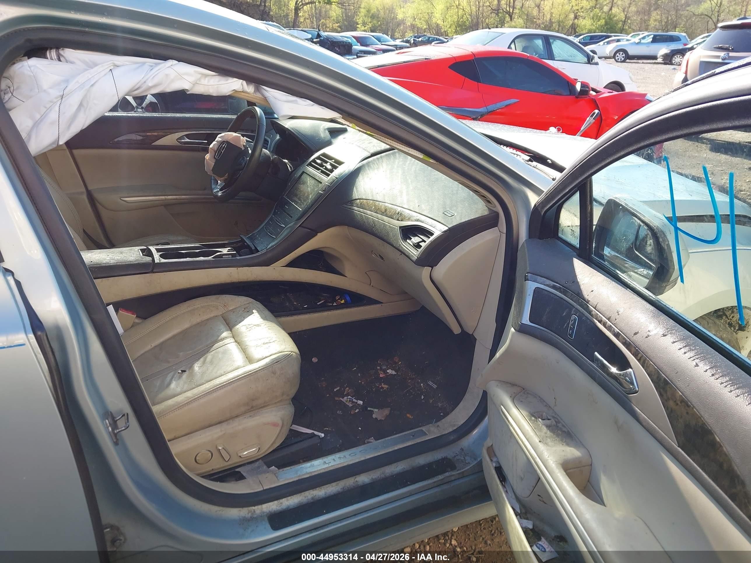2013 Lincoln Mkz Hybrid   Light Blue vin: 3LN6L2LU8DR813289