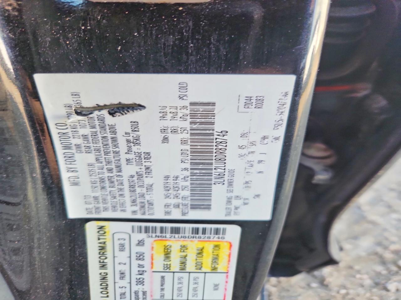 2013 Lincoln Mkz Hybrid Black vin: 3LN6L2LU8DR828746