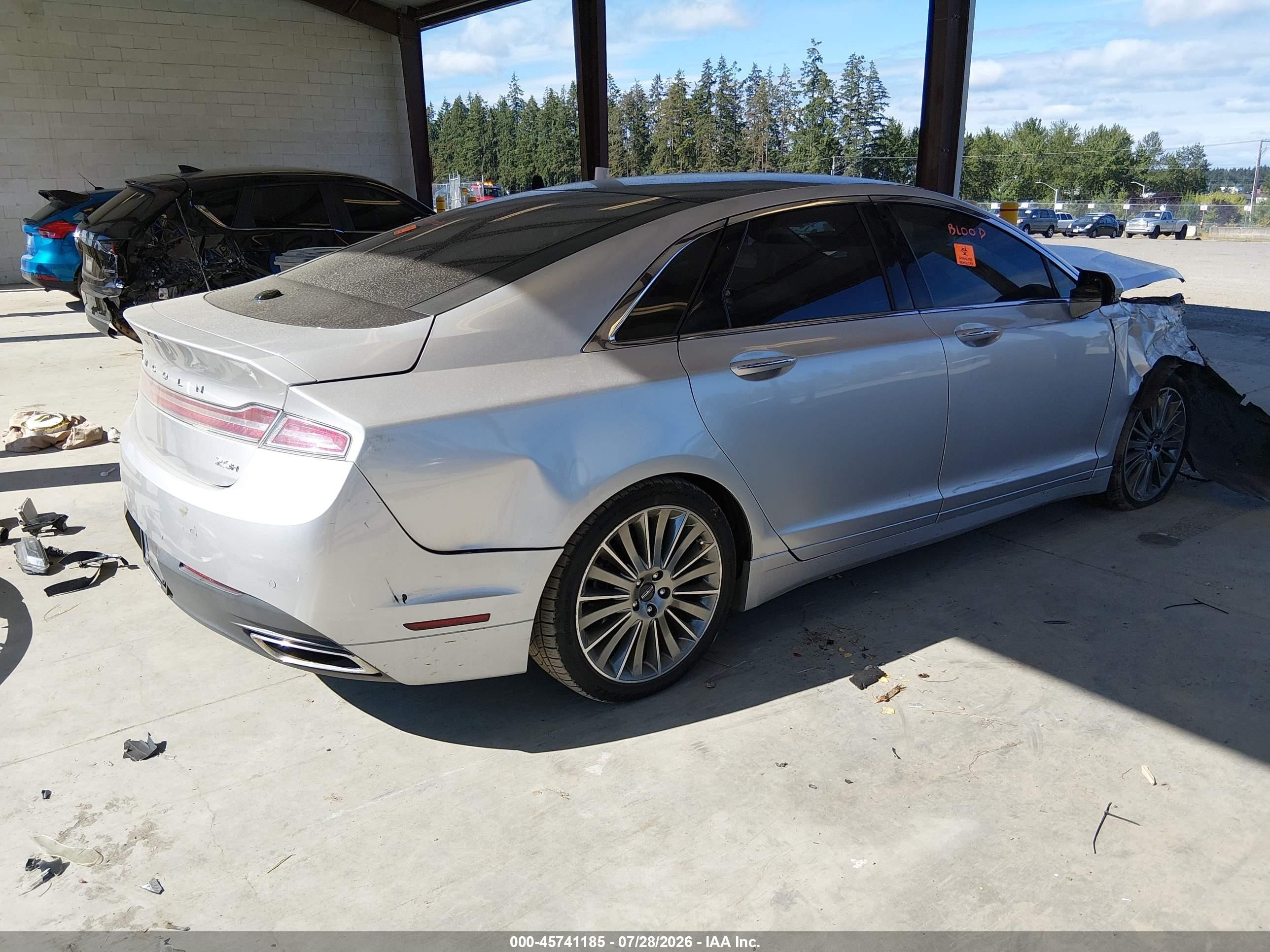 2014 Lincoln Mkz Hybrid   Silver vin: 3LN6L2LU8ER805551