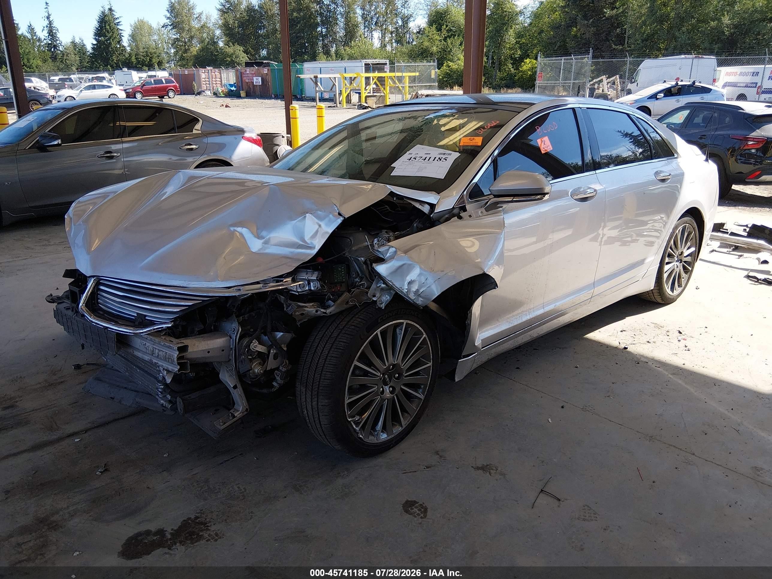 2014 Lincoln Mkz Hybrid   Silver vin: 3LN6L2LU8ER805551