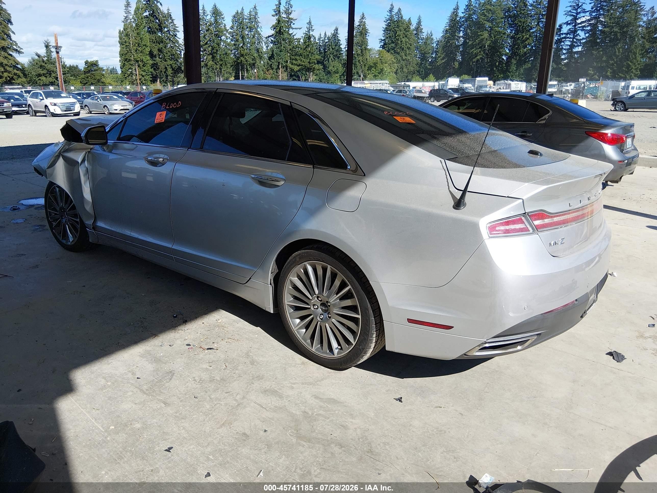 2014 Lincoln Mkz Hybrid   Silver vin: 3LN6L2LU8ER805551