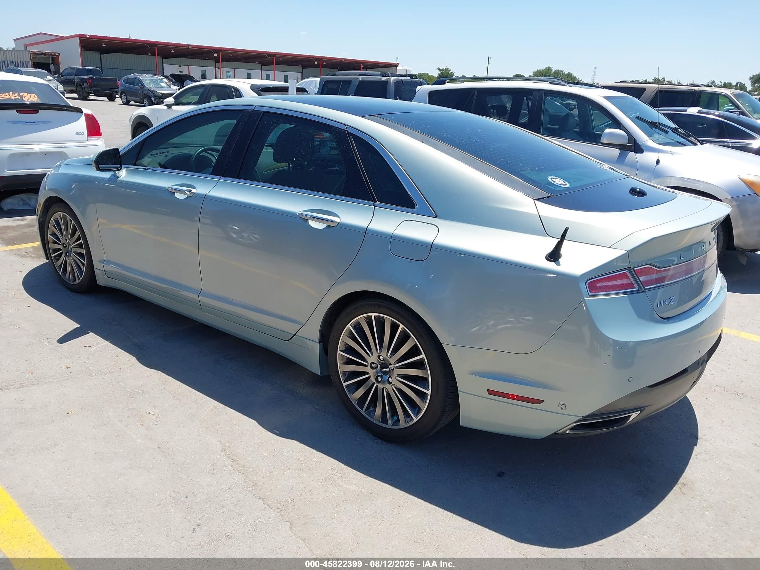 2014 Lincoln Mkz Hybrid   Light Blue vin: 3LN6L2LU8ER807302
