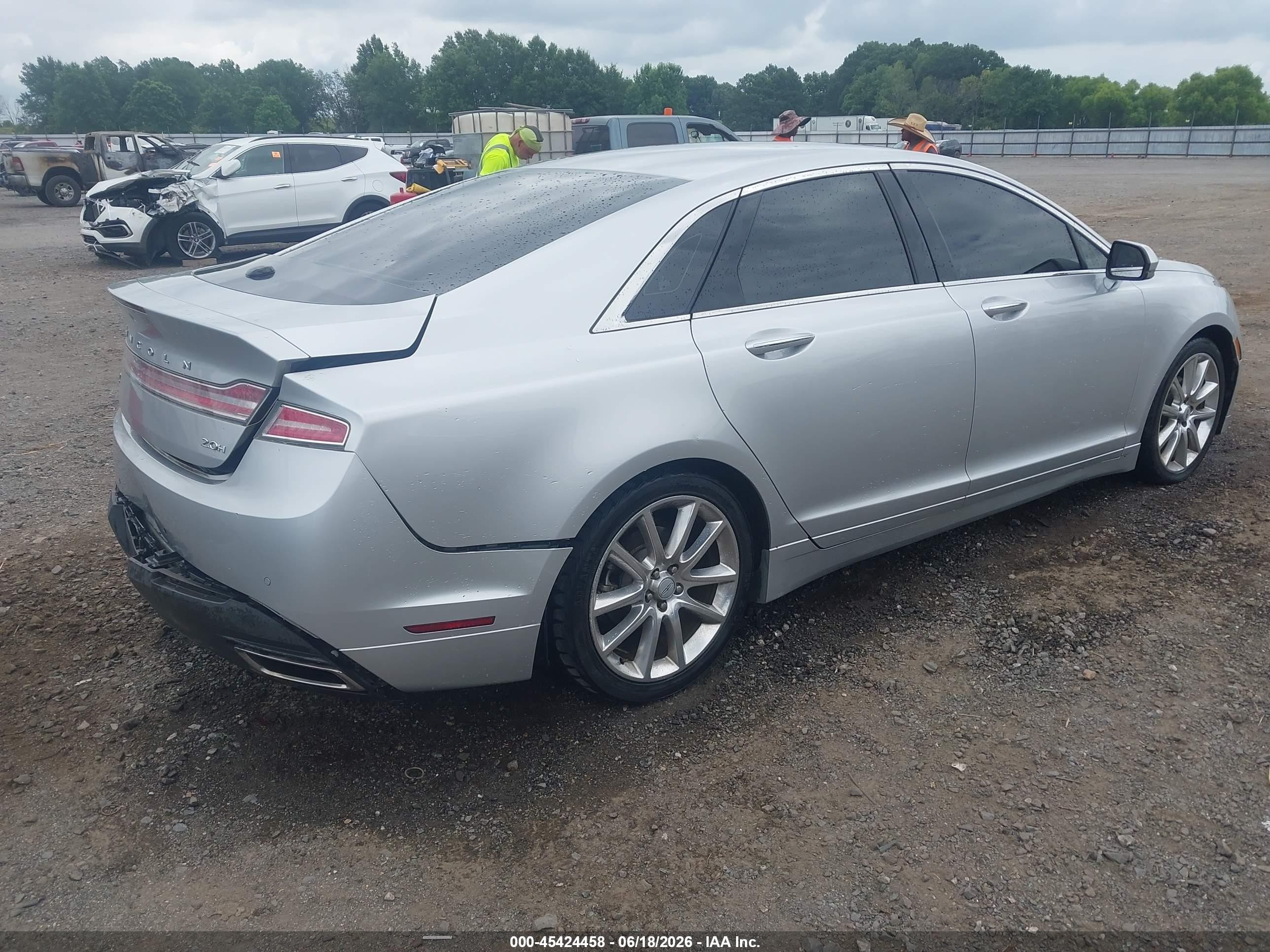 2015 Lincoln Mkz Hybrid   Silver vin: 3LN6L2LU8FR602113