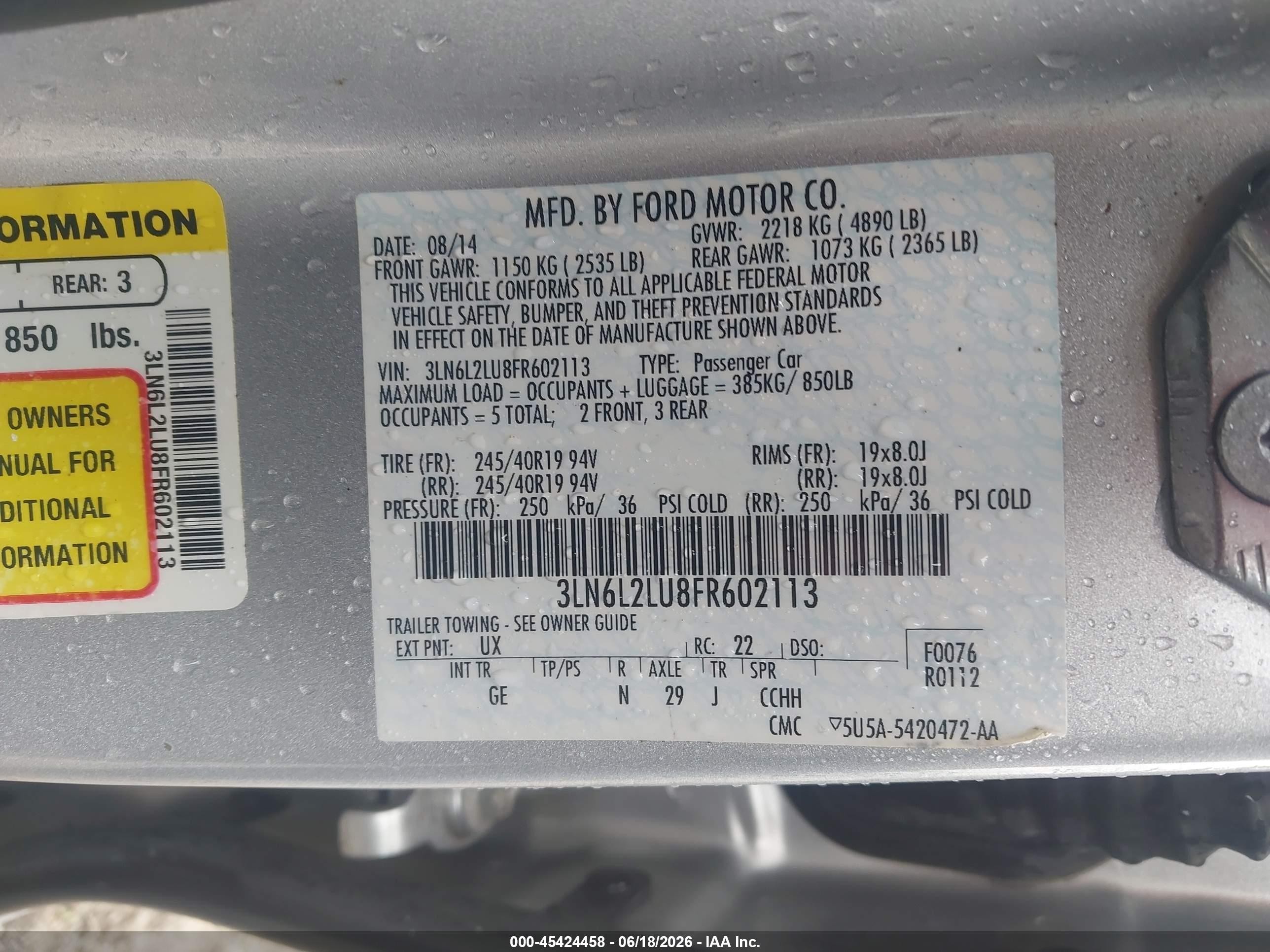 2015 Lincoln Mkz Hybrid   Silver vin: 3LN6L2LU8FR602113